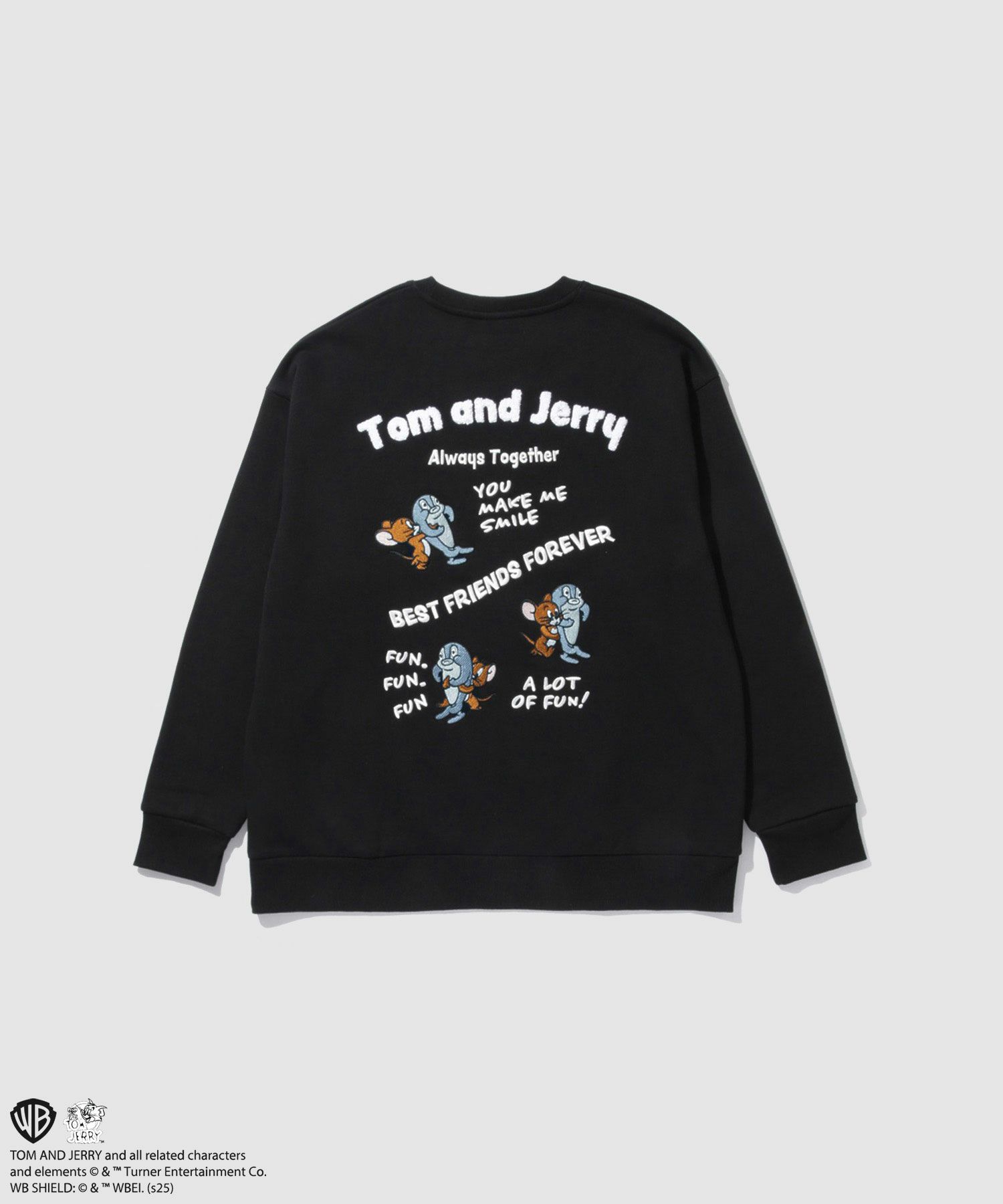 Tom and Jerry 魚総刺繍トレーナー メンズ