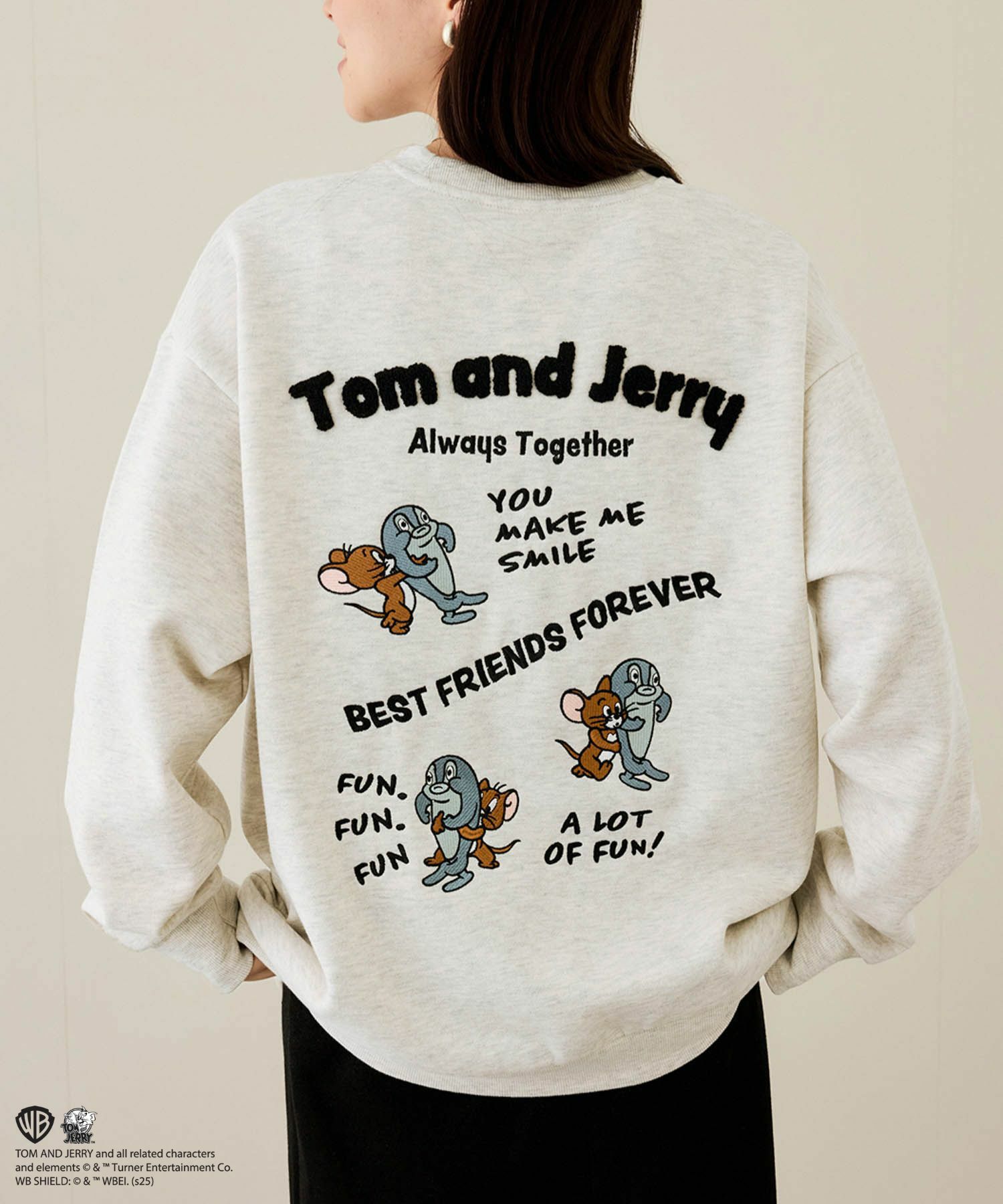 Tom and Jerry 魚総刺繍トレーナー メンズ商品画像-2