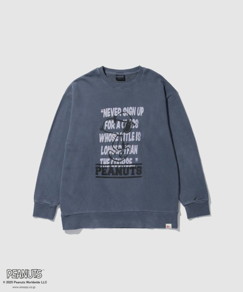 PEANUTS SNOOPY ピグメント加工プリントトレーナー メンズ商品画像-2