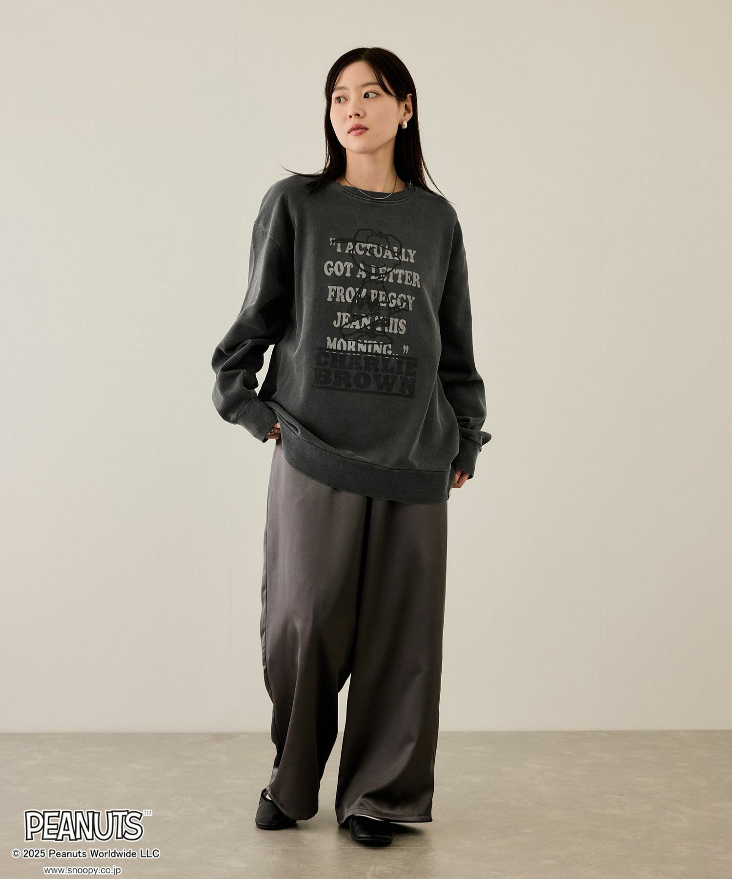 [値下げ]PEANUTS SNOOPY ピグメント加工プリントトレーナー メンズ商品サムネイル-5
