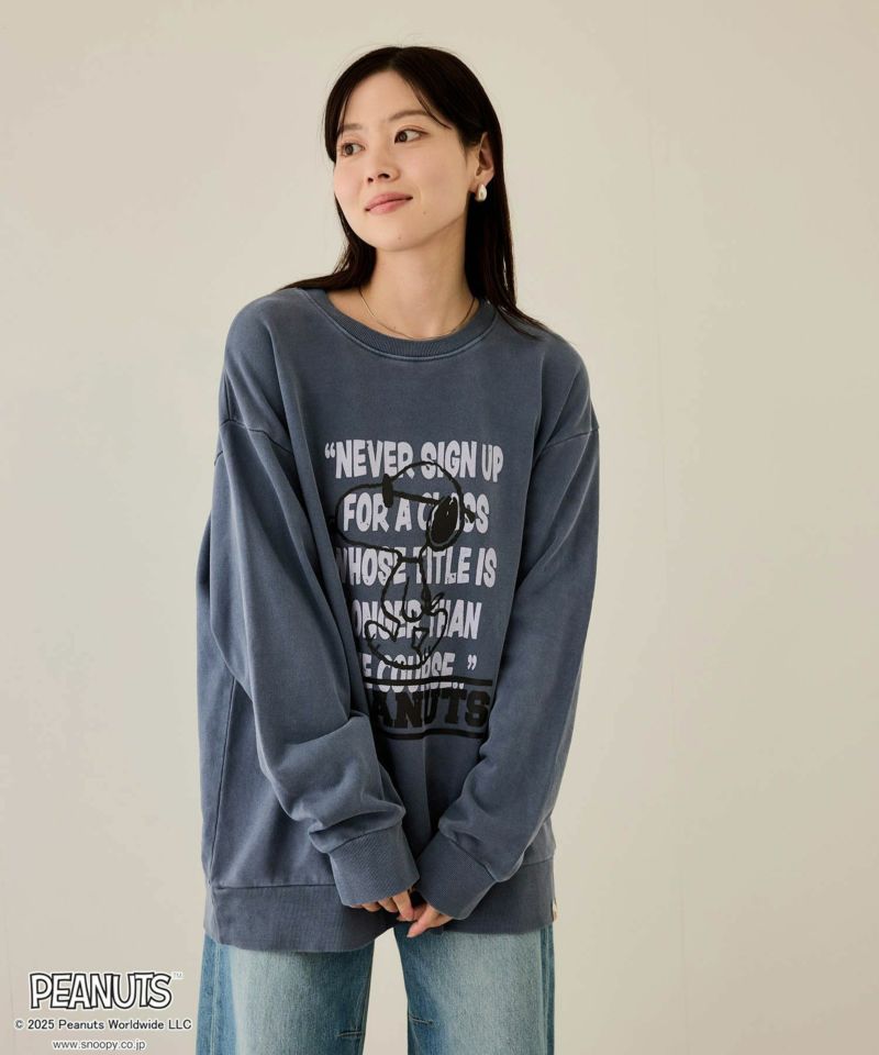 PEANUTS SNOOPY ピグメント加工プリントトレーナー メンズ商品画像-7