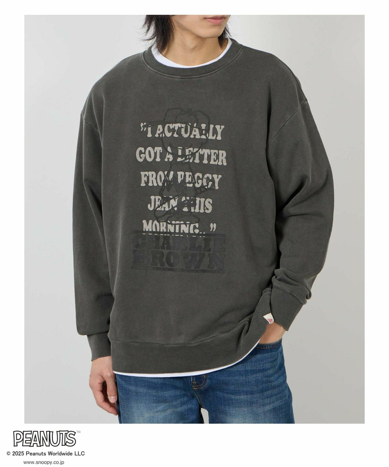 PEANUTS SNOOPY ピグメント加工プリントトレーナー メンズ商品サムネイル-7