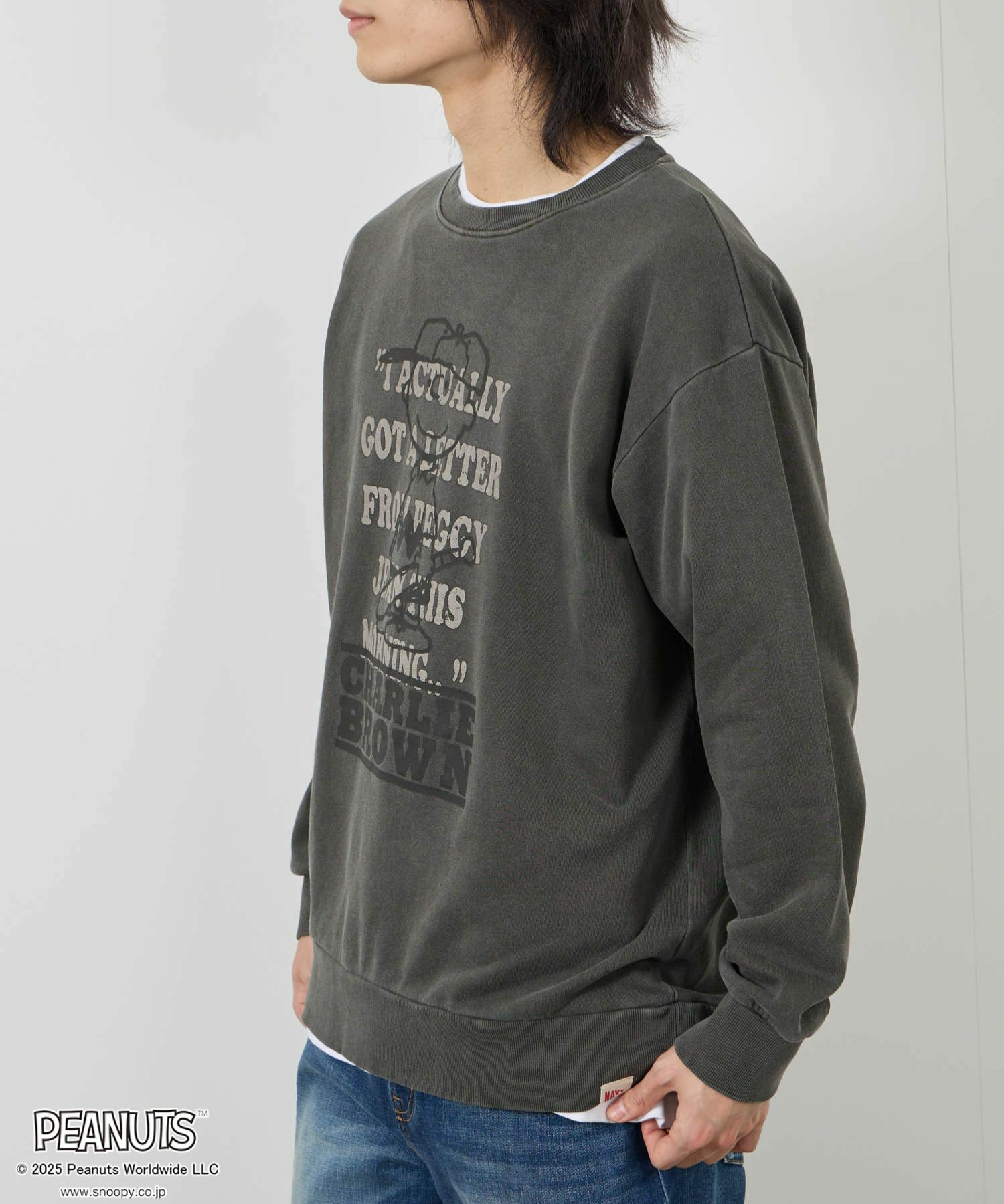 [値下げ]PEANUTS SNOOPY ピグメント加工プリントトレーナー メンズ商品サムネイル-9