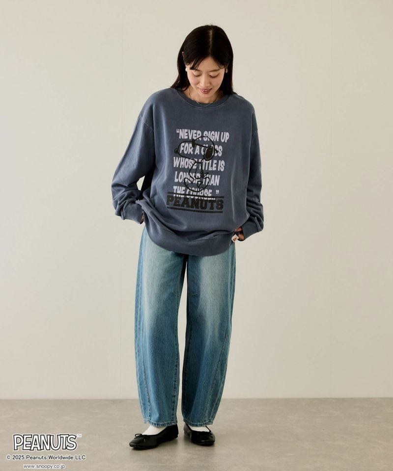 PEANUTS SNOOPY ピグメント加工プリントトレーナー メンズ商品画像-10