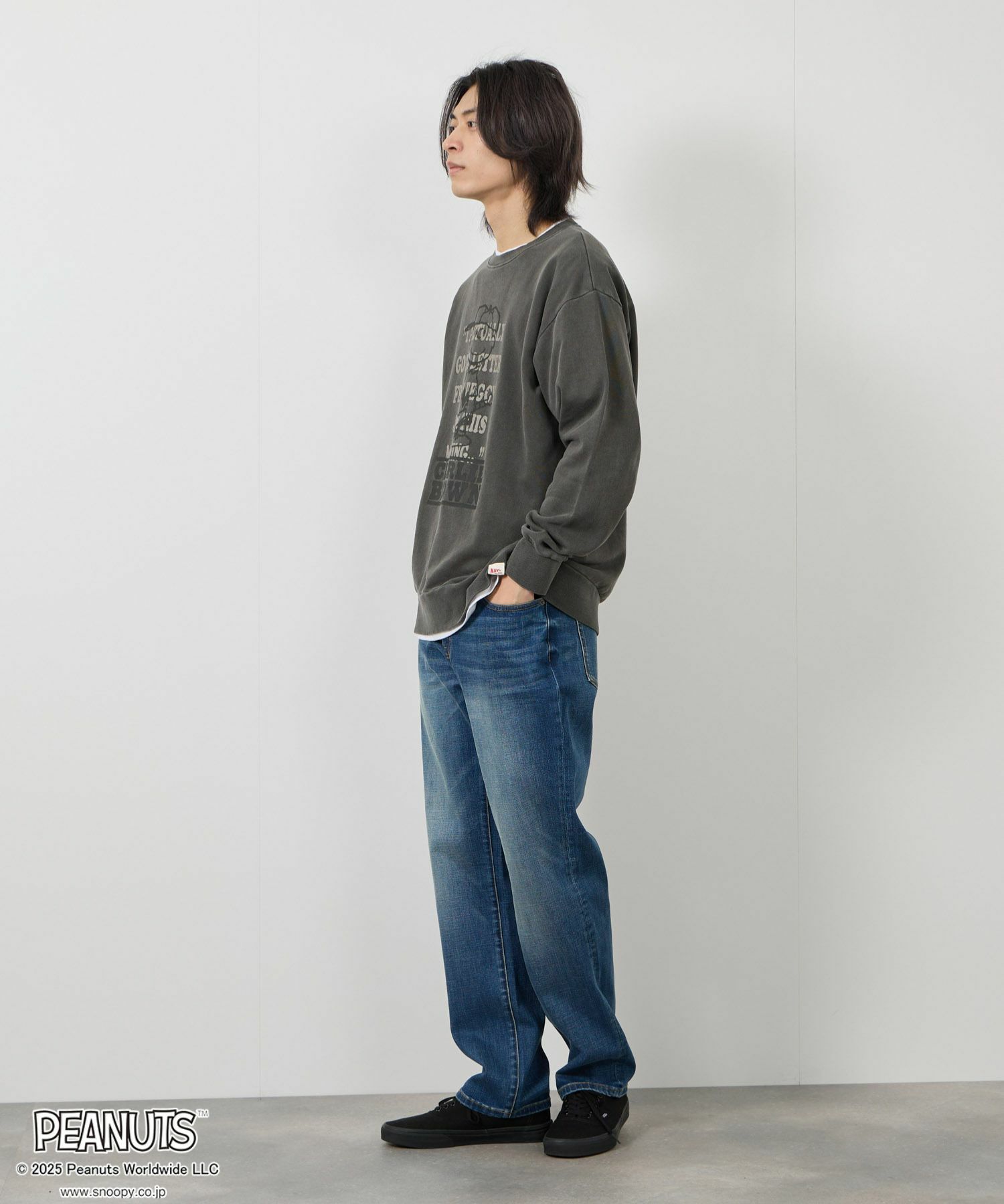 [値下げ]PEANUTS SNOOPY ピグメント加工プリントトレーナー メンズ商品サムネイル-11