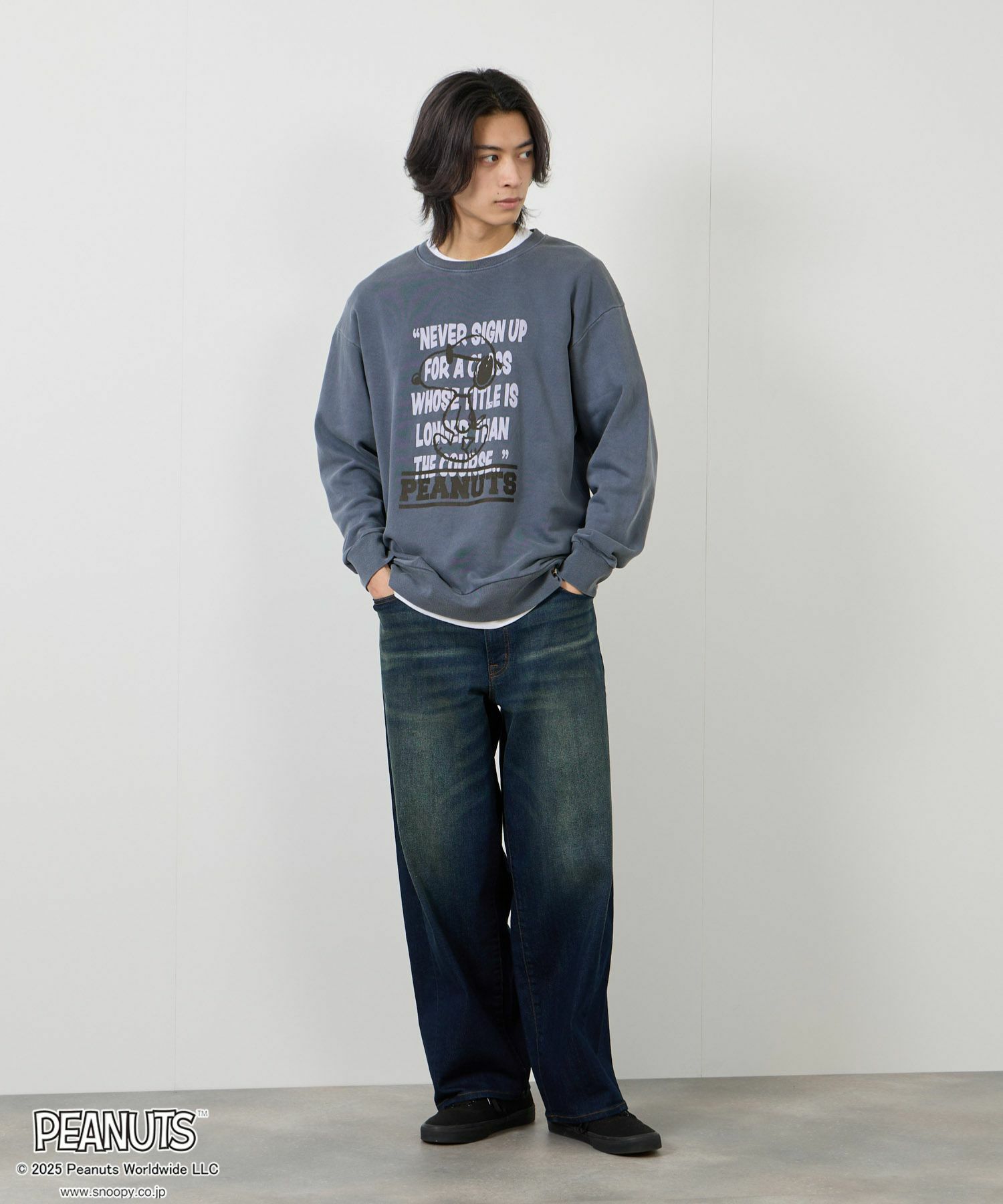 [値下げ]PEANUTS SNOOPY ピグメント加工プリントトレーナー メンズ商品サムネイル-19