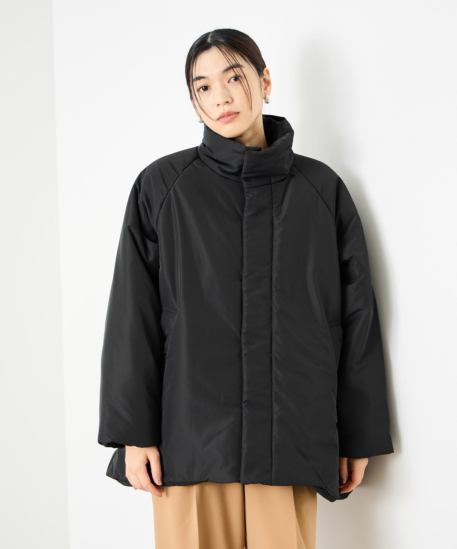 Idnes コクーン中綿ジャケット レディース