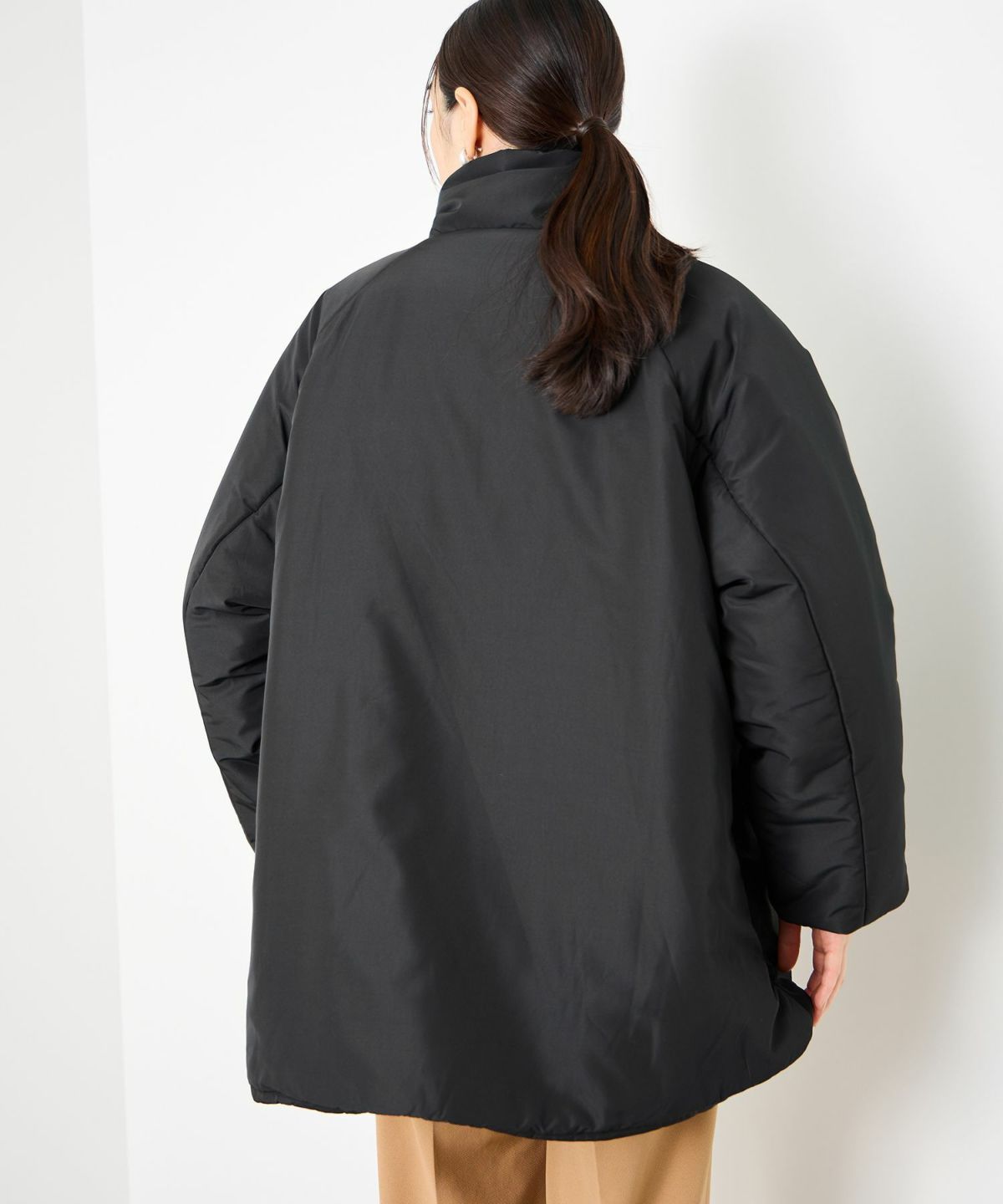 Idnes コクーン中綿ジャケット レディース