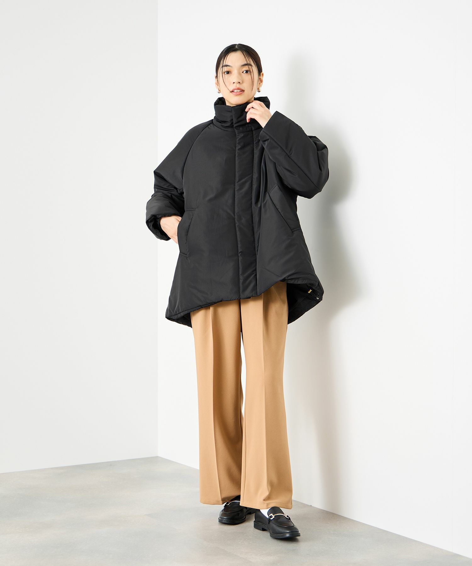 Idnes  コクーン中綿ジャケット レディース商品画像-7