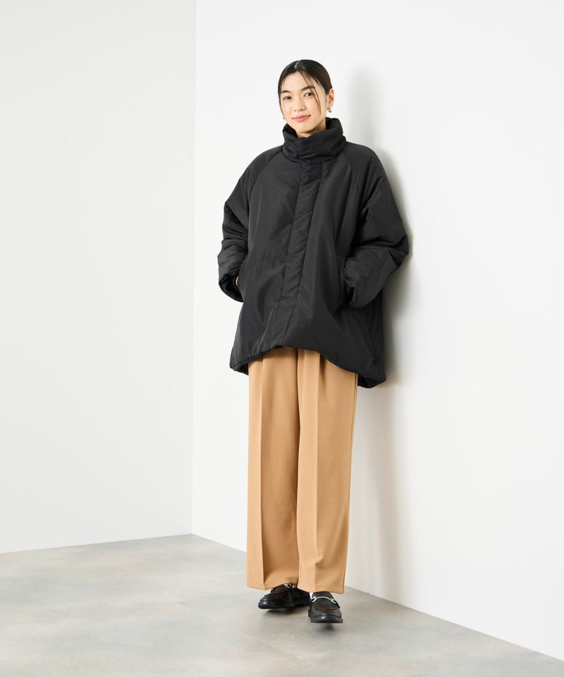 Idnes コクーン中綿ジャケット レディース