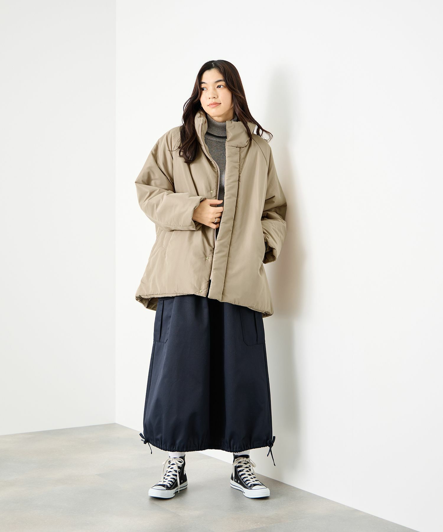 [値下げ]Idnes  コクーン中綿ジャケット レディース商品画像-13