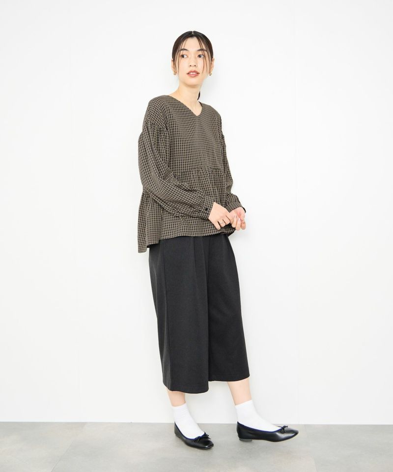 [値下げ]Idnes  ペプラムギンガムチェックブラウス レディース商品画像-7