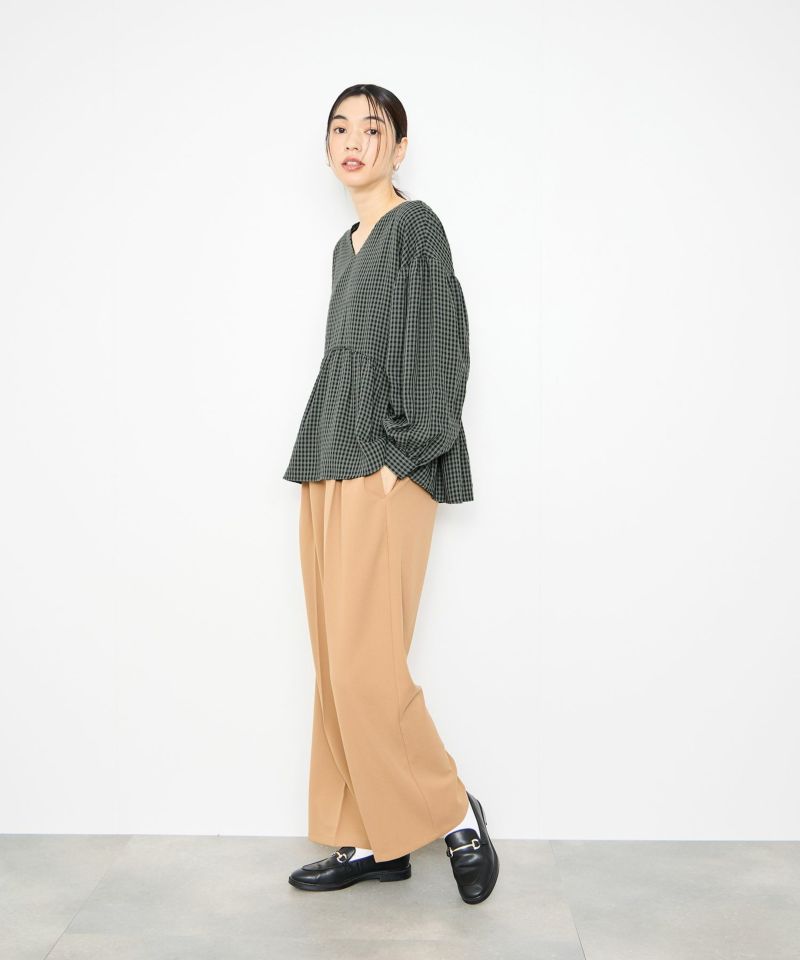 [値下げ]Idnes  ペプラムギンガムチェックブラウス レディース商品画像-10