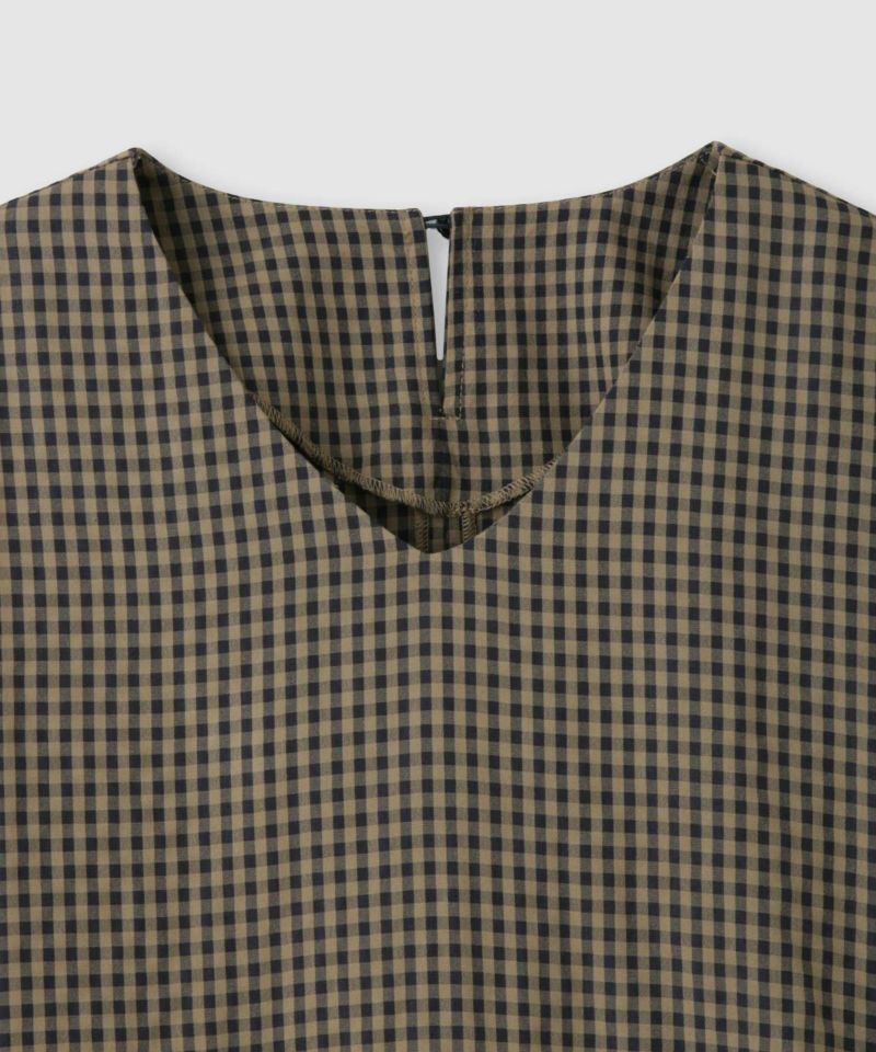 Idnes  ペプラムギンガムチェックブラウス レディース商品画像-14
