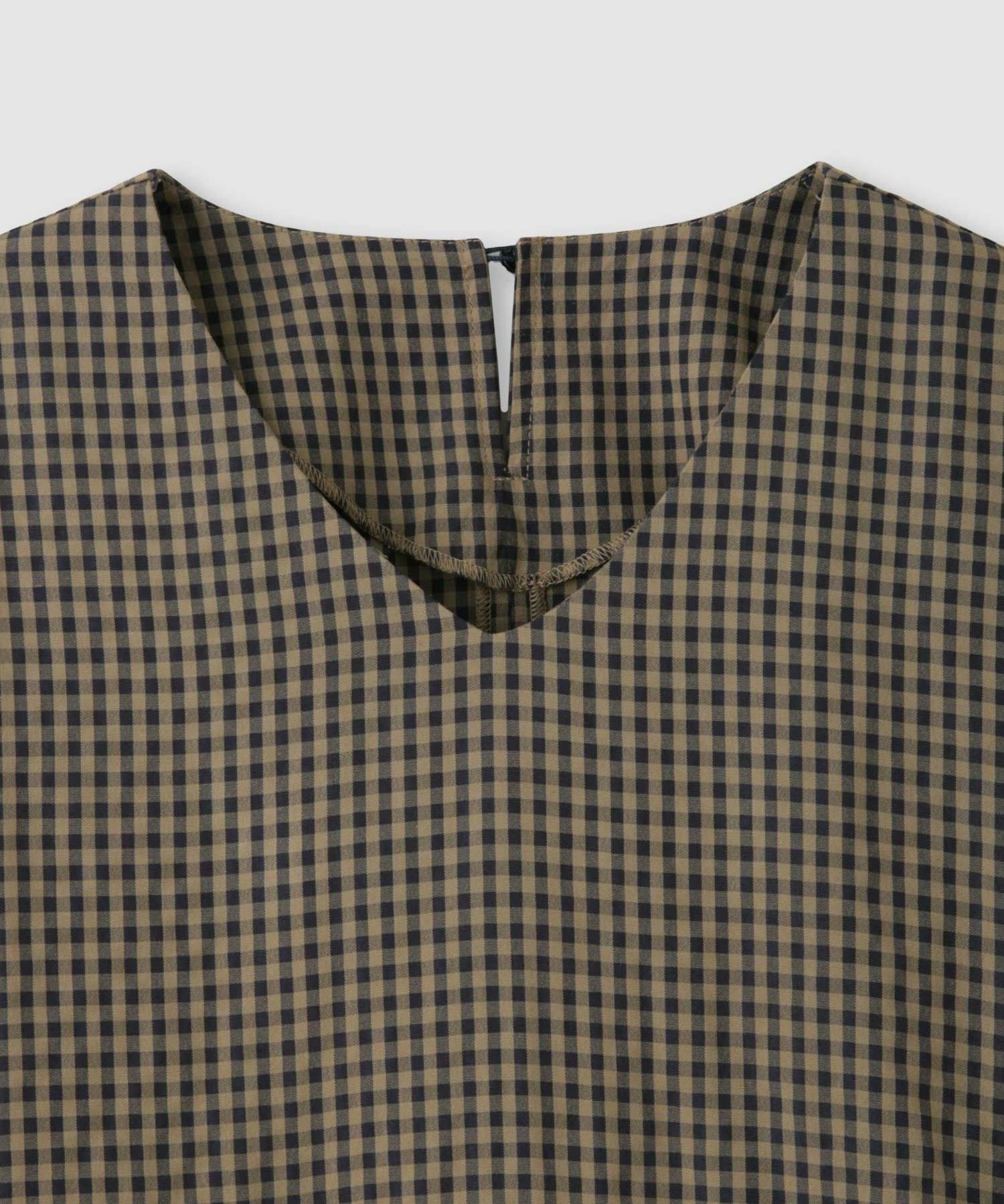 Idnes  ペプラムギンガムチェックブラウス レディース商品画像-14