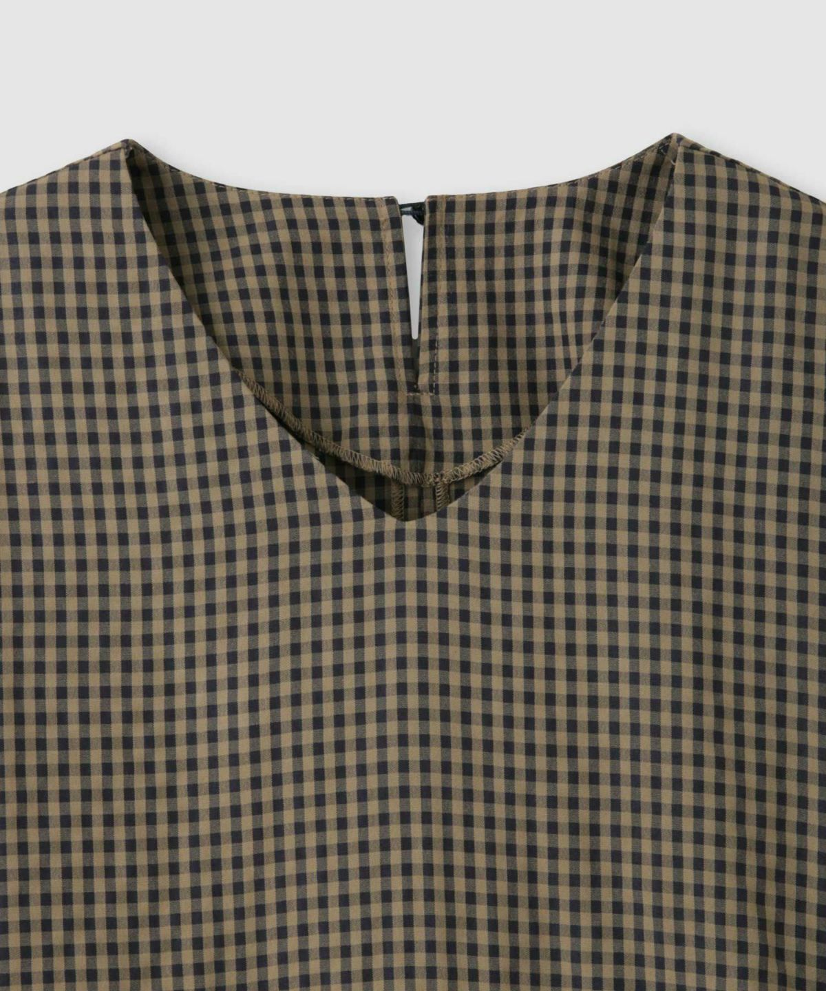 Idnes ペプラムギンガムチェックブラウス レディース