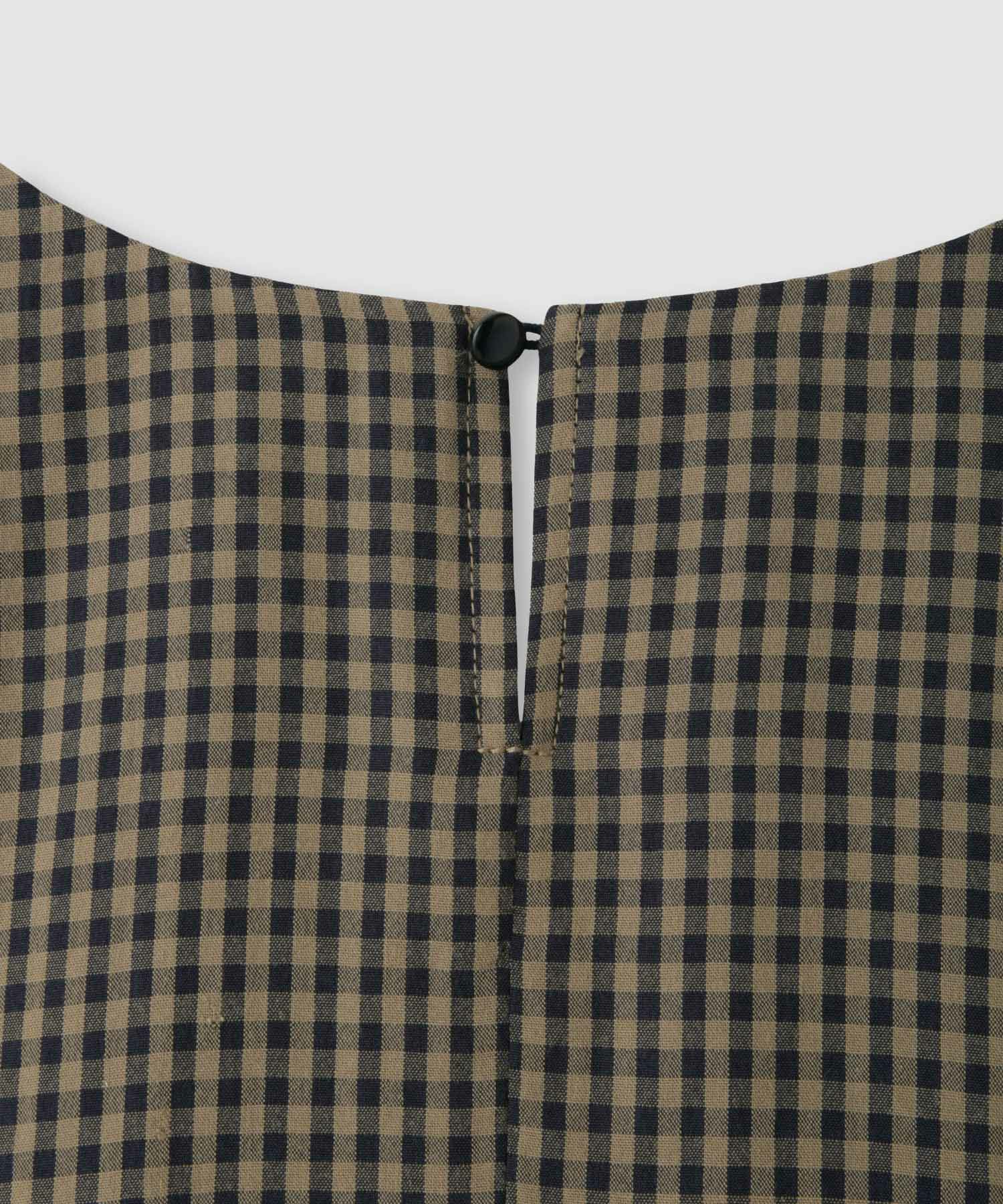 Idnes ペプラムギンガムチェックブラウス レディース