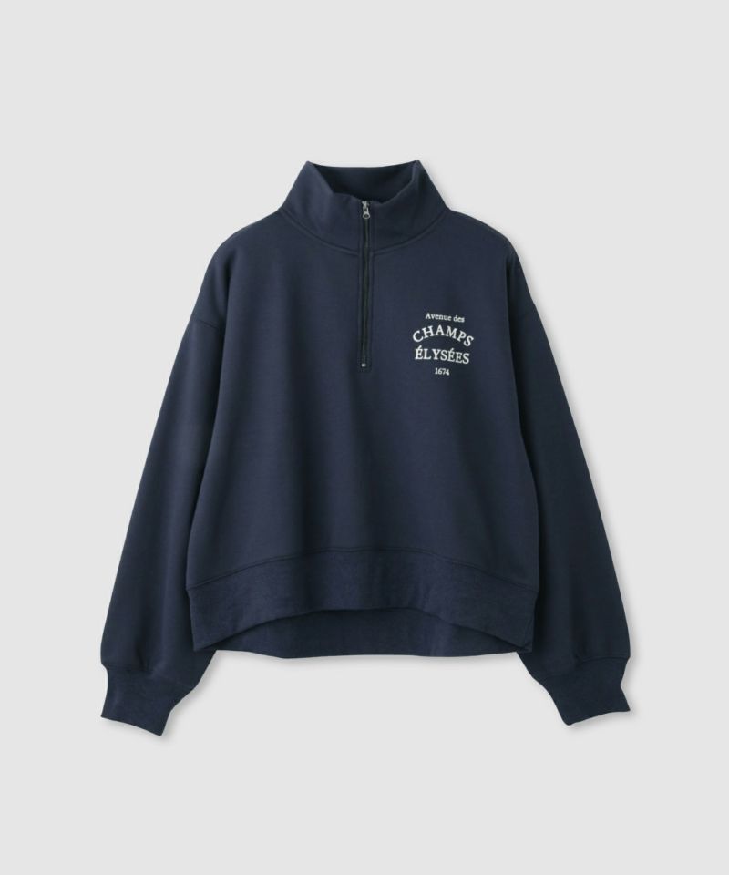 Idnes  裏起毛ロゴハーフジッププルオーバー レディース商品画像-14