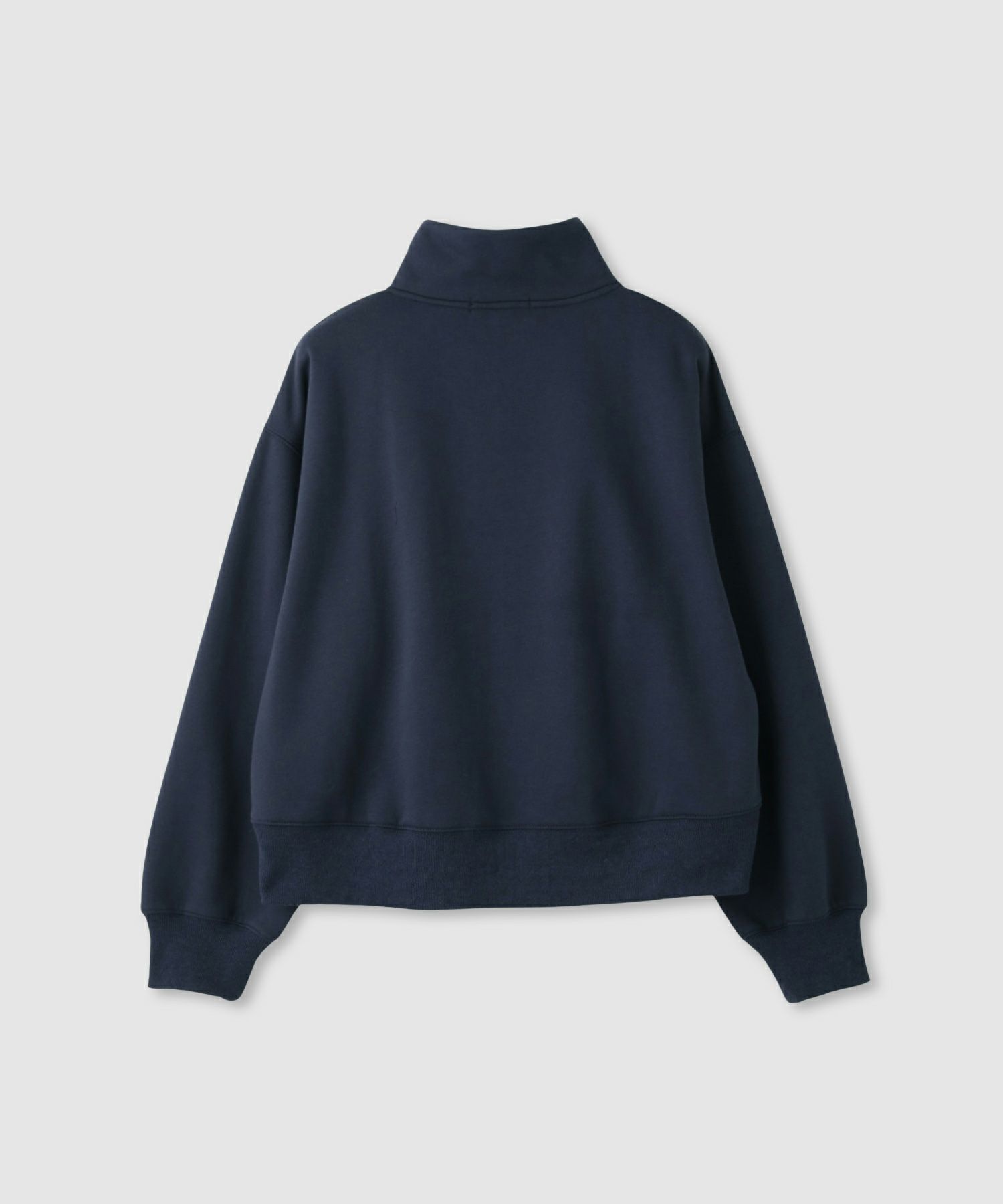  Idnes 裏起毛ロゴハーフジッププルオーバー レディース
