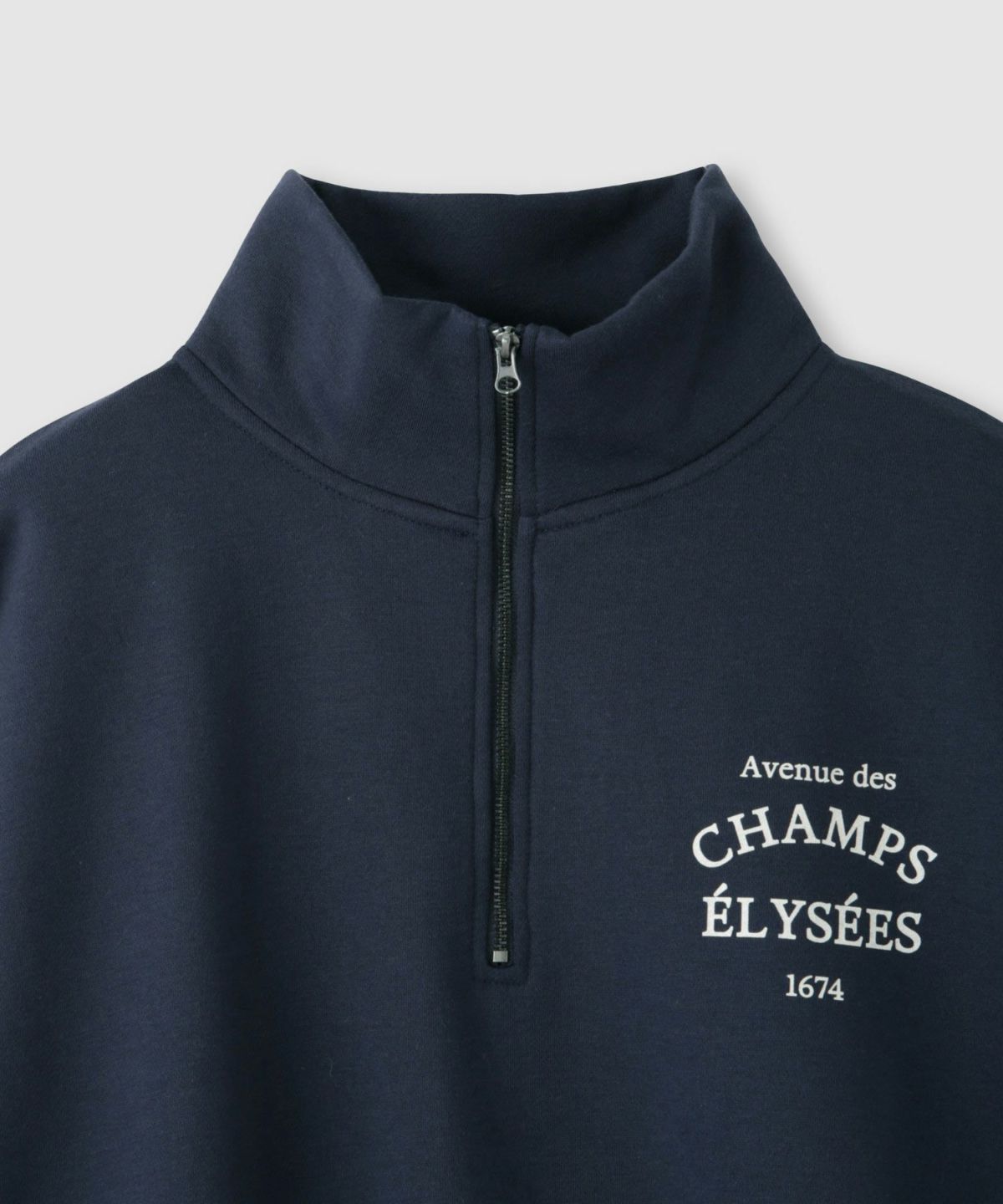  Idnes 裏起毛ロゴハーフジッププルオーバー レディース