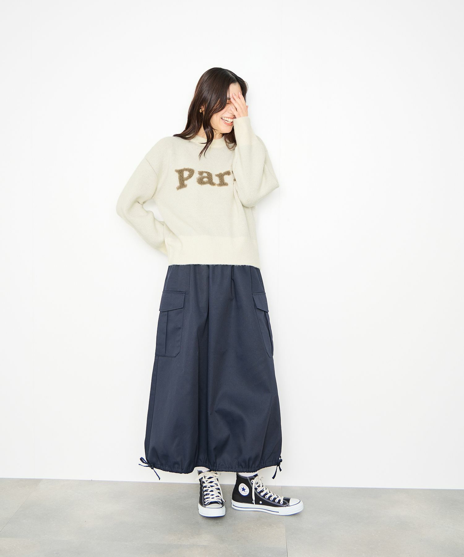  Idnes サガラ刺繍ニット レディース