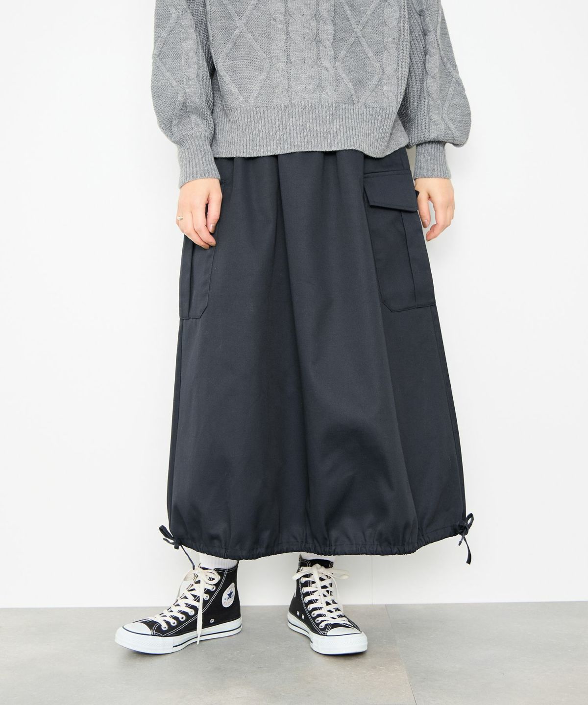 Idnes バルーンカーゴスカート レディース