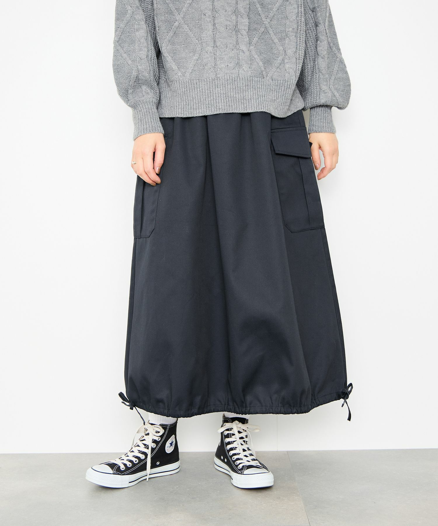 Idnes バルーンカーゴスカート レディース