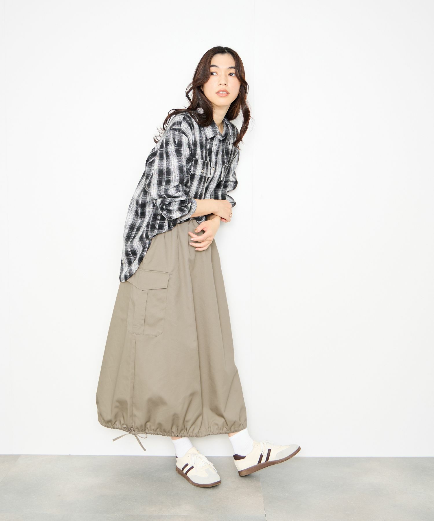 Idnes バルーンカーゴスカート レディース