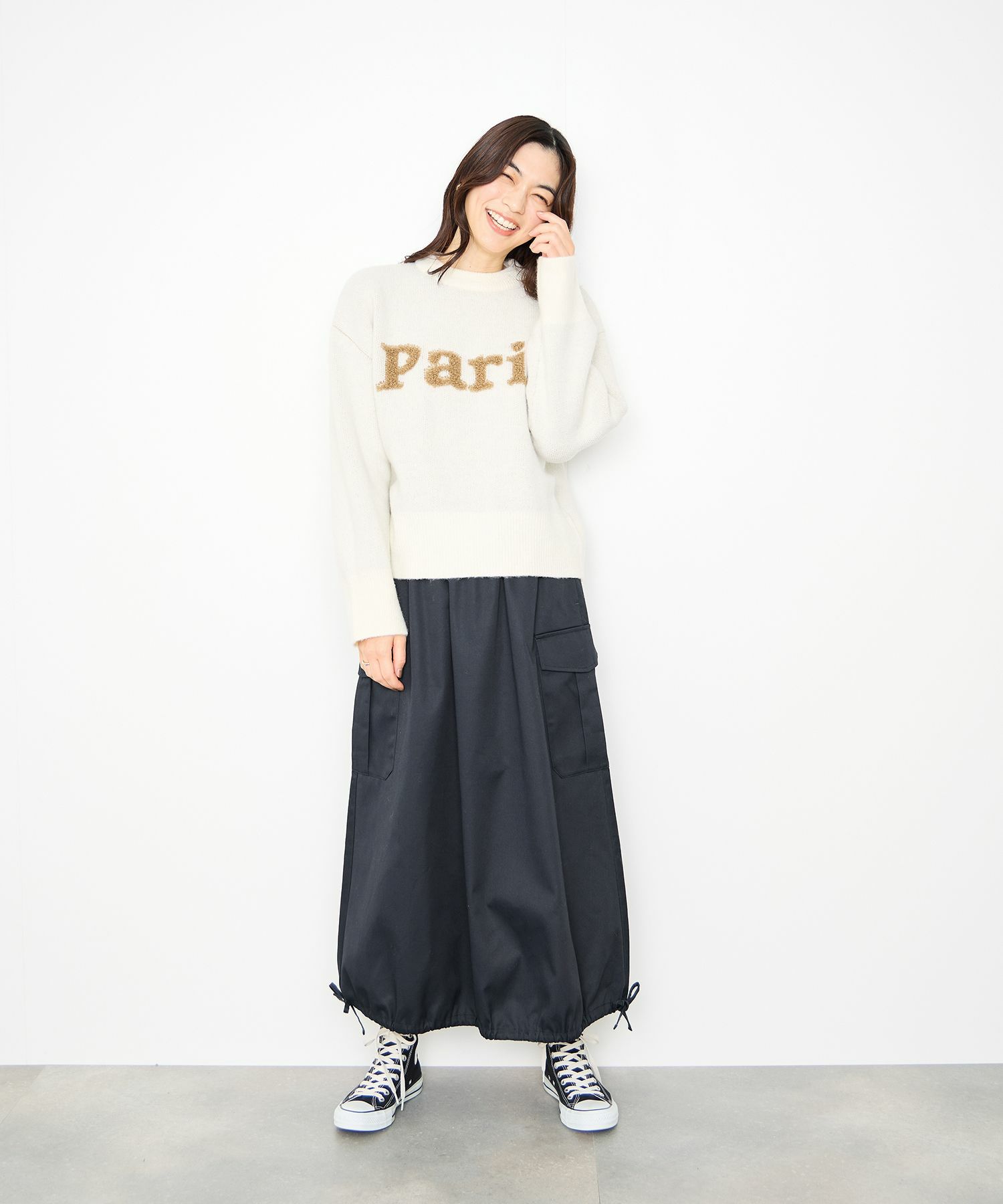 Idnes バルーンカーゴスカート レディース