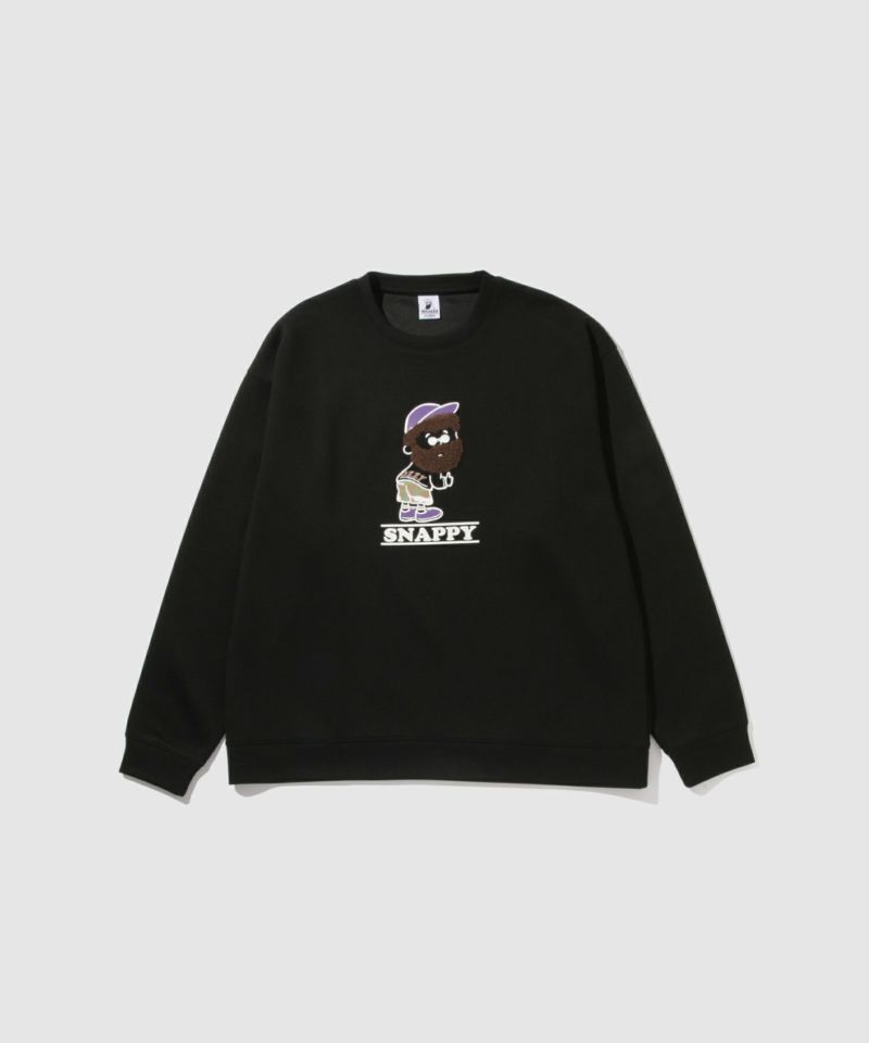 Beck and callグラフィックプリント 黒 トレーナーM ヒゲダンボールトレーナー メンズ