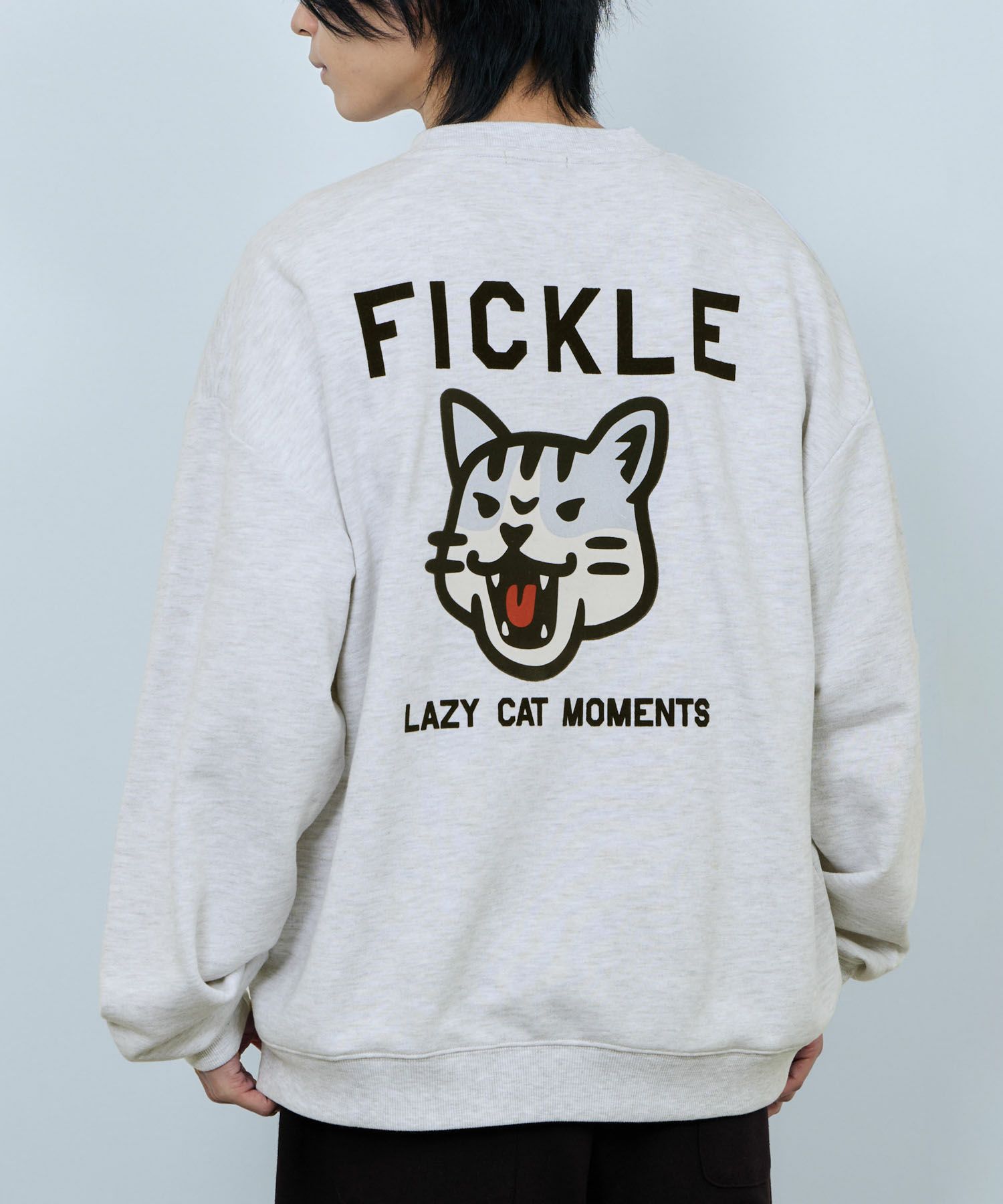 NAVY  アニマルフェイス裏毛トレーナー メンズ商品画像-3