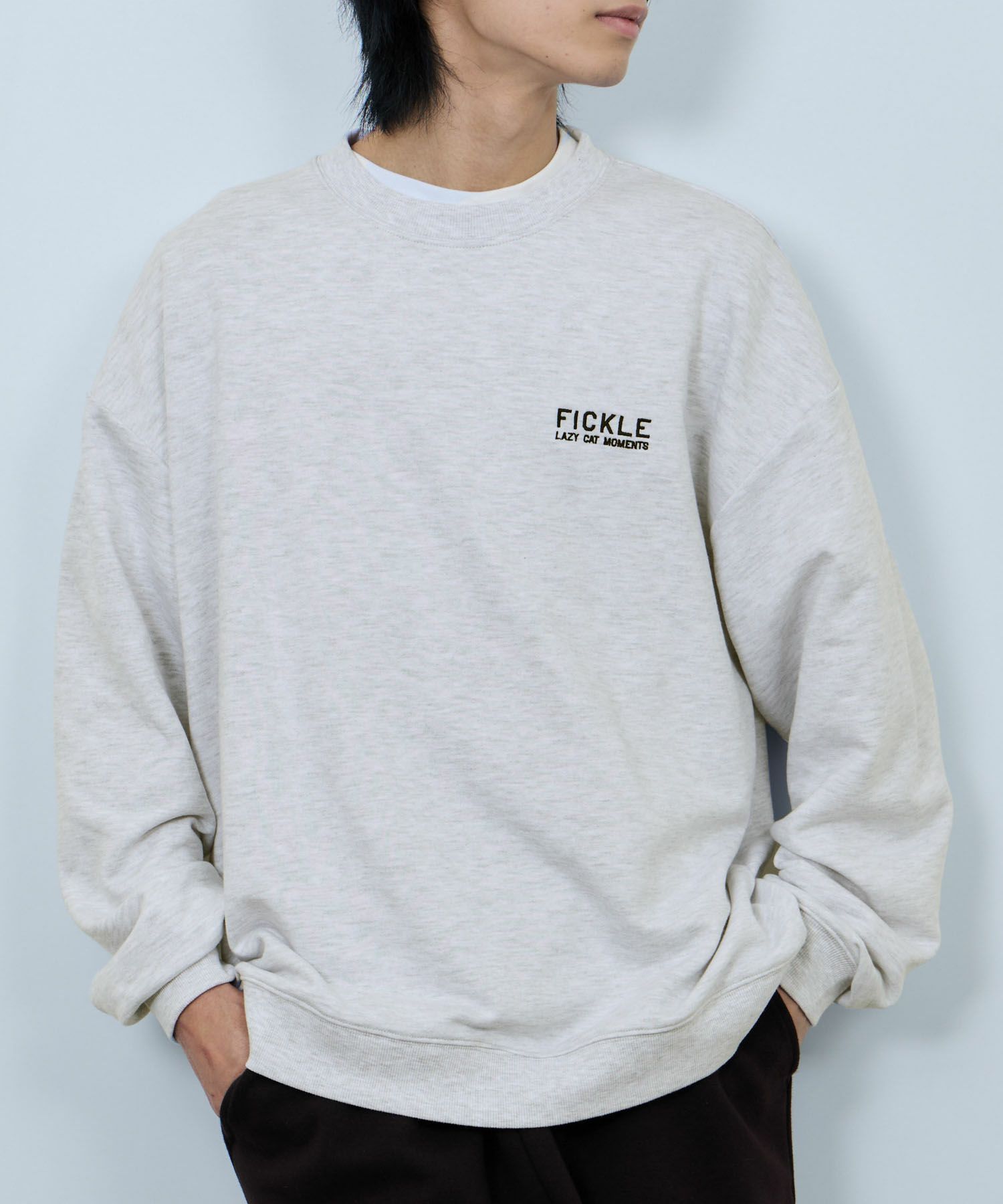 NAVY アニマルフェイス裏毛トレーナー メンズ