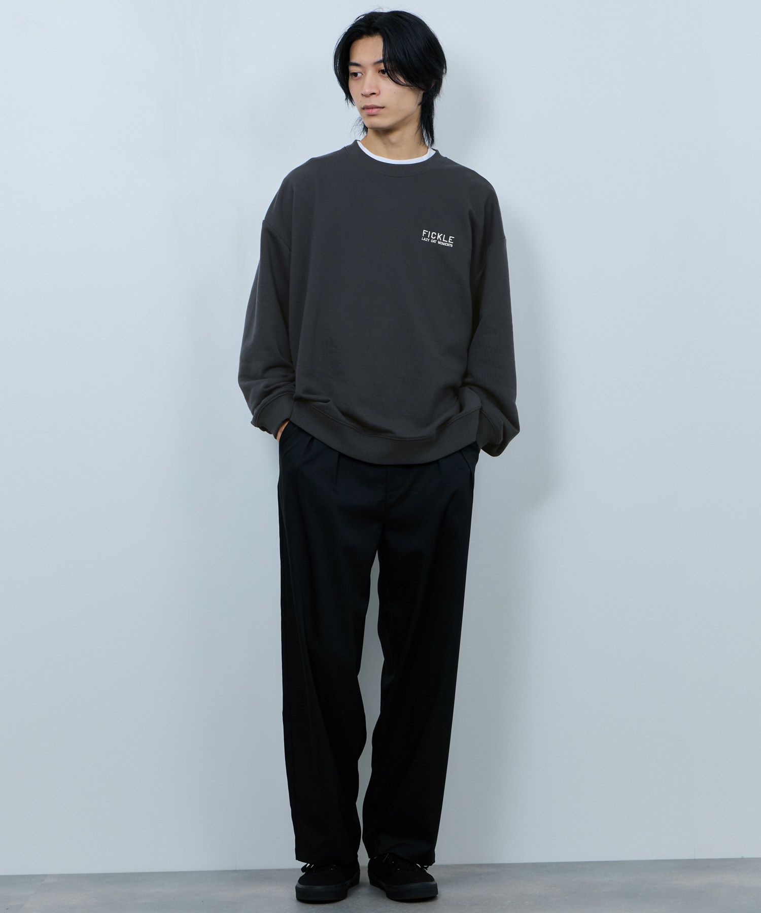 マルシィVネック長袖トレーナー 横浜アリーナライブ NAVY アニマルフェイス裏毛トレーナー メンズ