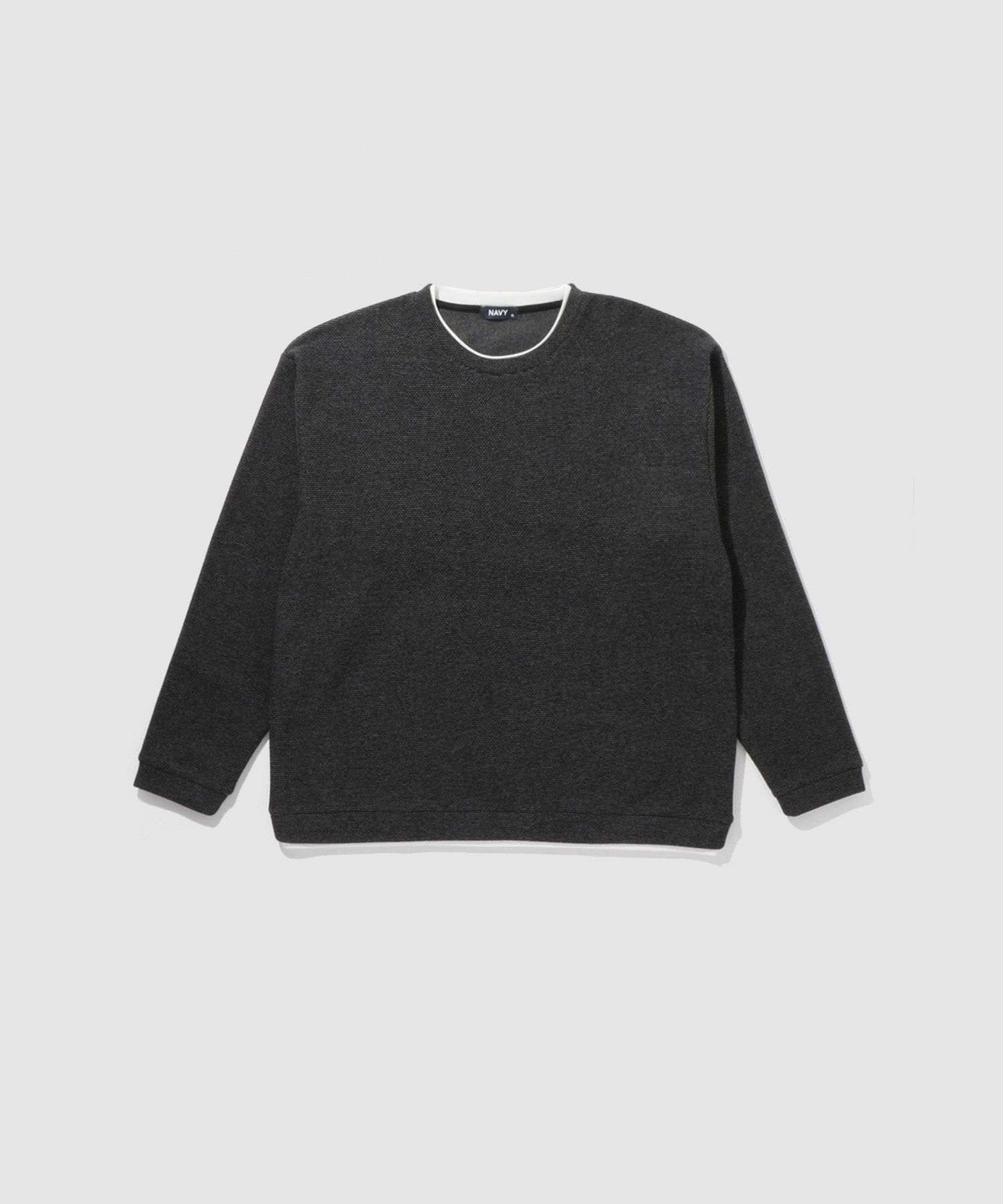 NAVY ハニカム裏起毛フェイククルーネックトレーナー メンズ商品サムネイル-18