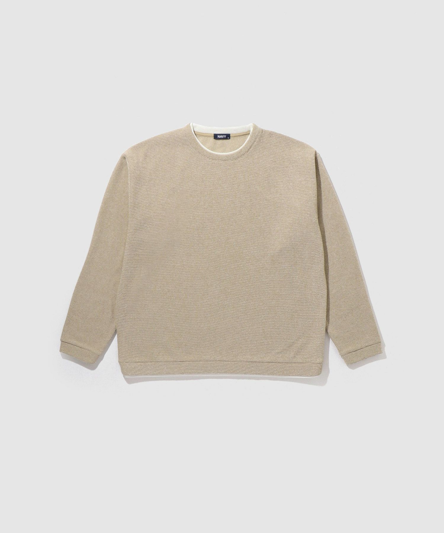 NAVY  ハニカム裏起毛フェイククルーネックトレーナー メンズ商品画像-21