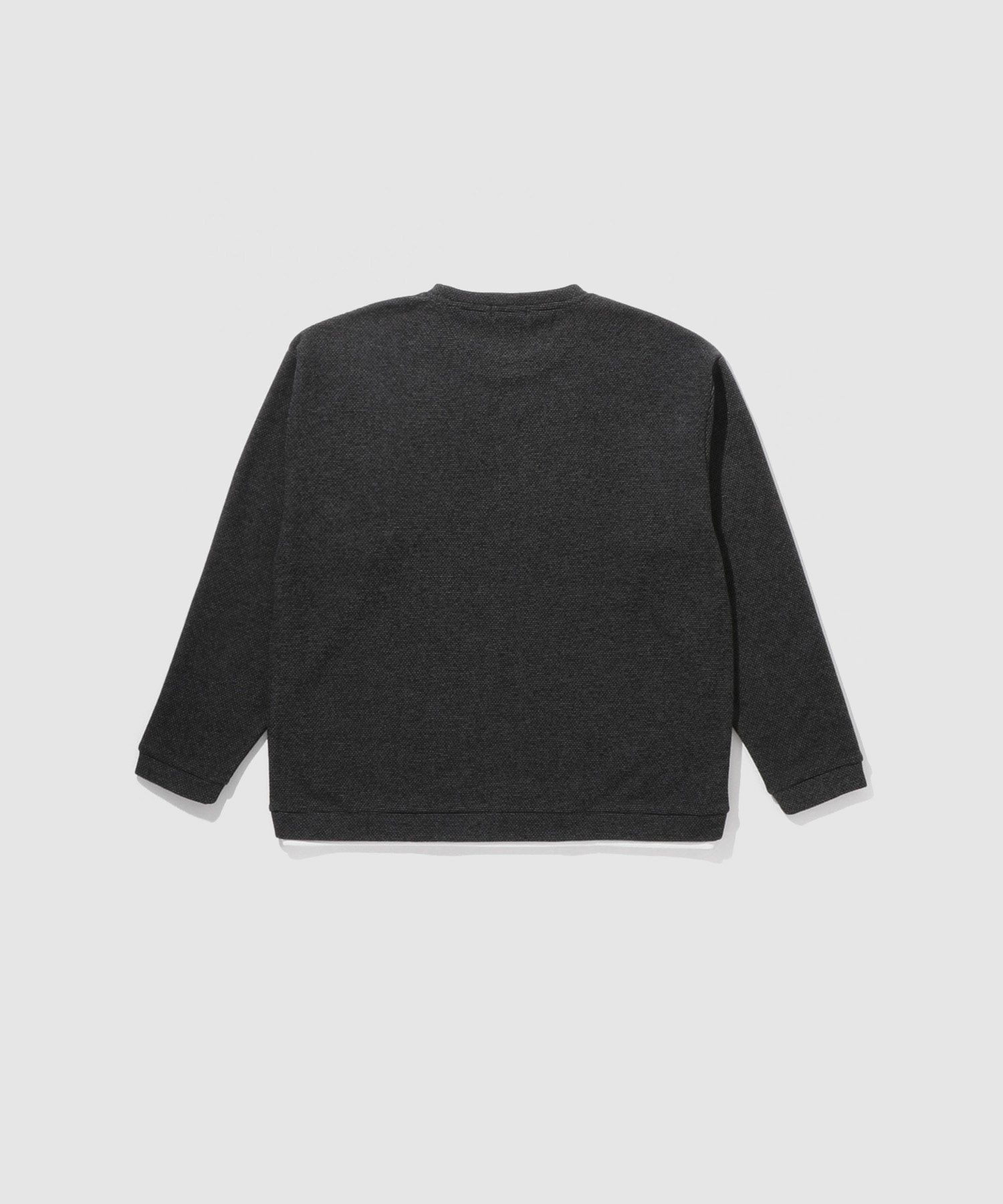 NAVY ハニカム裏起毛フェイククルーネックトレーナー メンズ