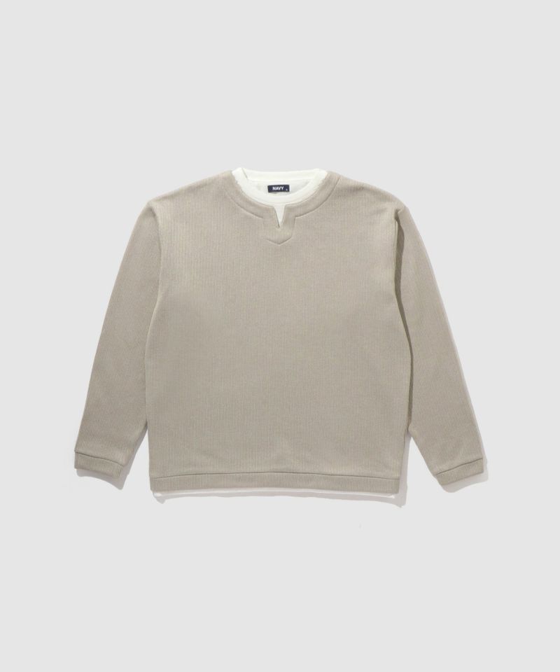 [値下げ]NAVY  針抜き裏起毛フェイクキーネックトレーナー メンズ商品画像-22