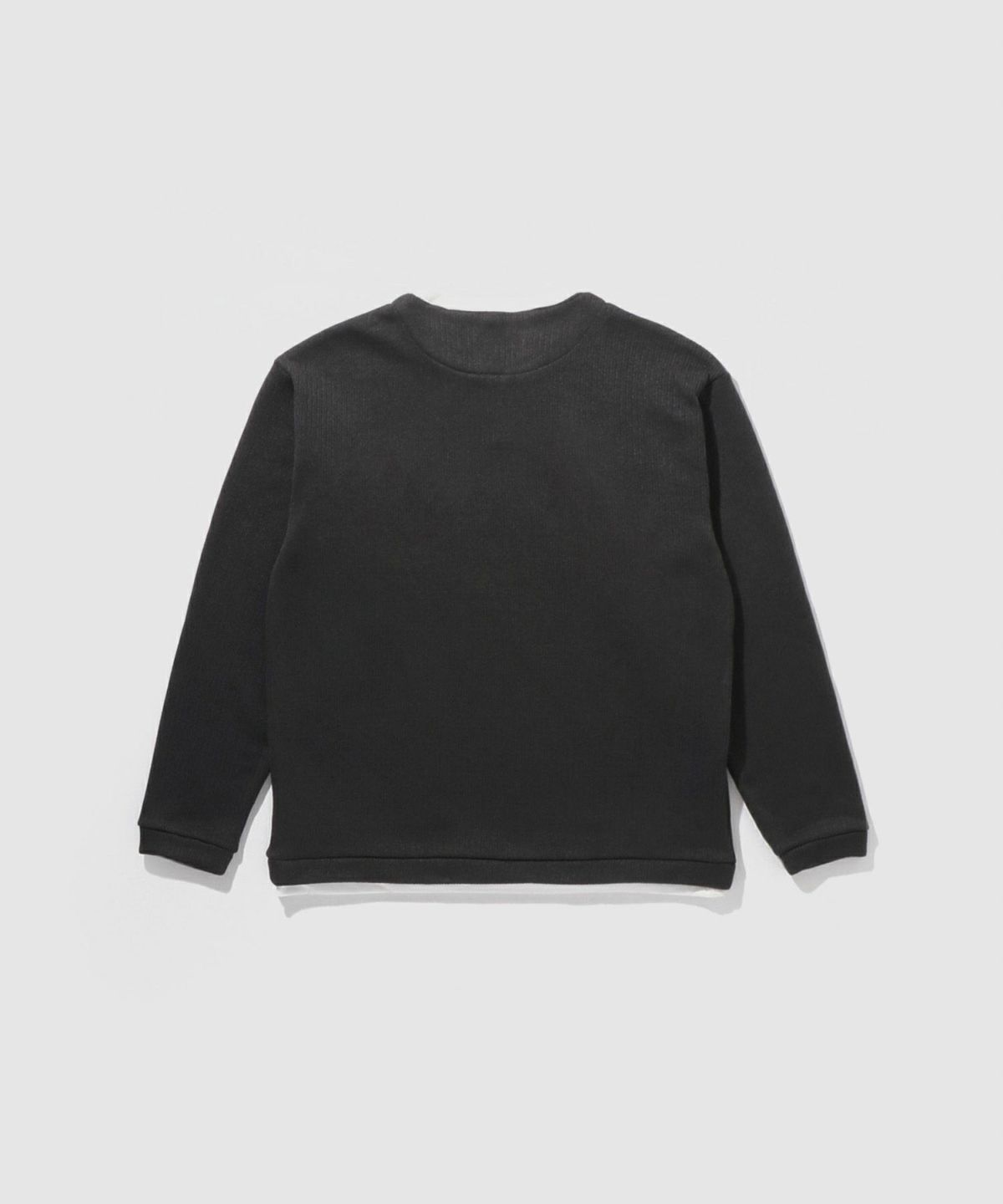 NAVY 針抜き裏起毛フェイクキーネックトレーナー メンズ