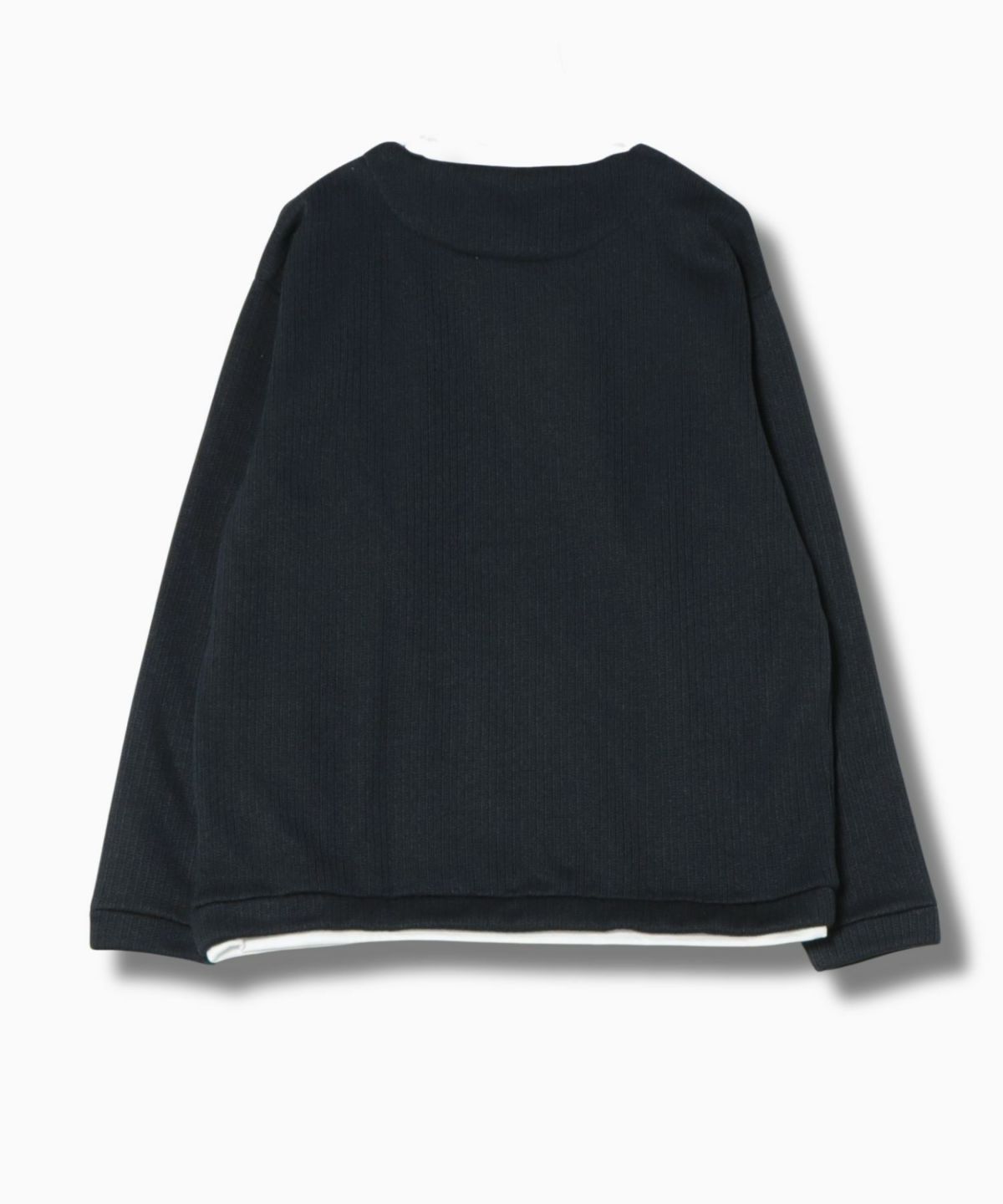 NAVY 針抜き裏起毛フェイクキーネックトレーナー メンズ