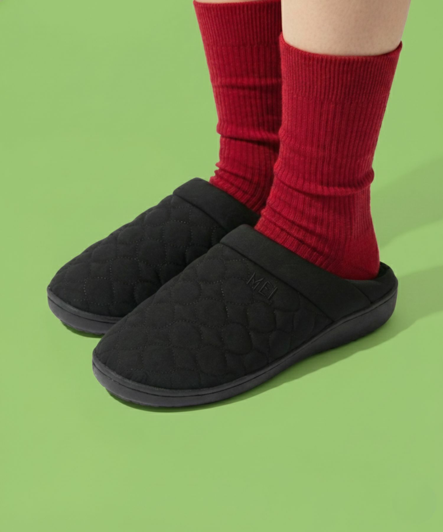 【MEI/メイ】キルトモックシューズ / 2WAY バブーシュ / ひょうたんキルト / 裏ボア / ユニセックス / キャンプ / ルームシューズ商品画像-1