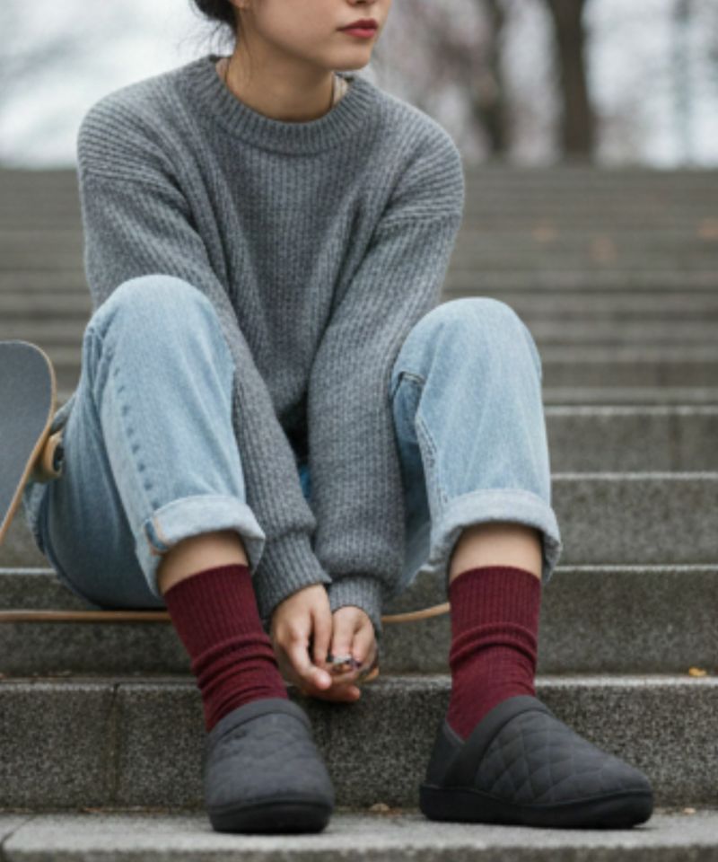 【MEI/メイ】キルトモックシューズ / 2WAY バブーシュ / ひょうたんキルト / 裏ボア / ユニセックス / キャンプ / ルームシューズ商品画像-17