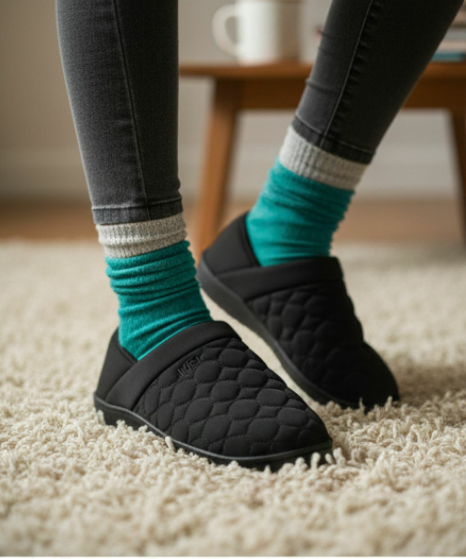 【MEI/メイ】キルトモックシューズ / 2WAY バブーシュ / ひょうたんキルト / 裏ボア / ユニセックス / キャンプ / ルームシューズ商品画像-18