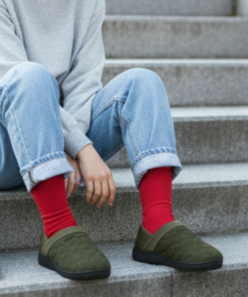 【MEI/メイ】キルトモックシューズ / 2WAY バブーシュ / ひょうたんキルト / 裏ボア / ユニセックス / キャンプ / ルームシューズ商品画像-19