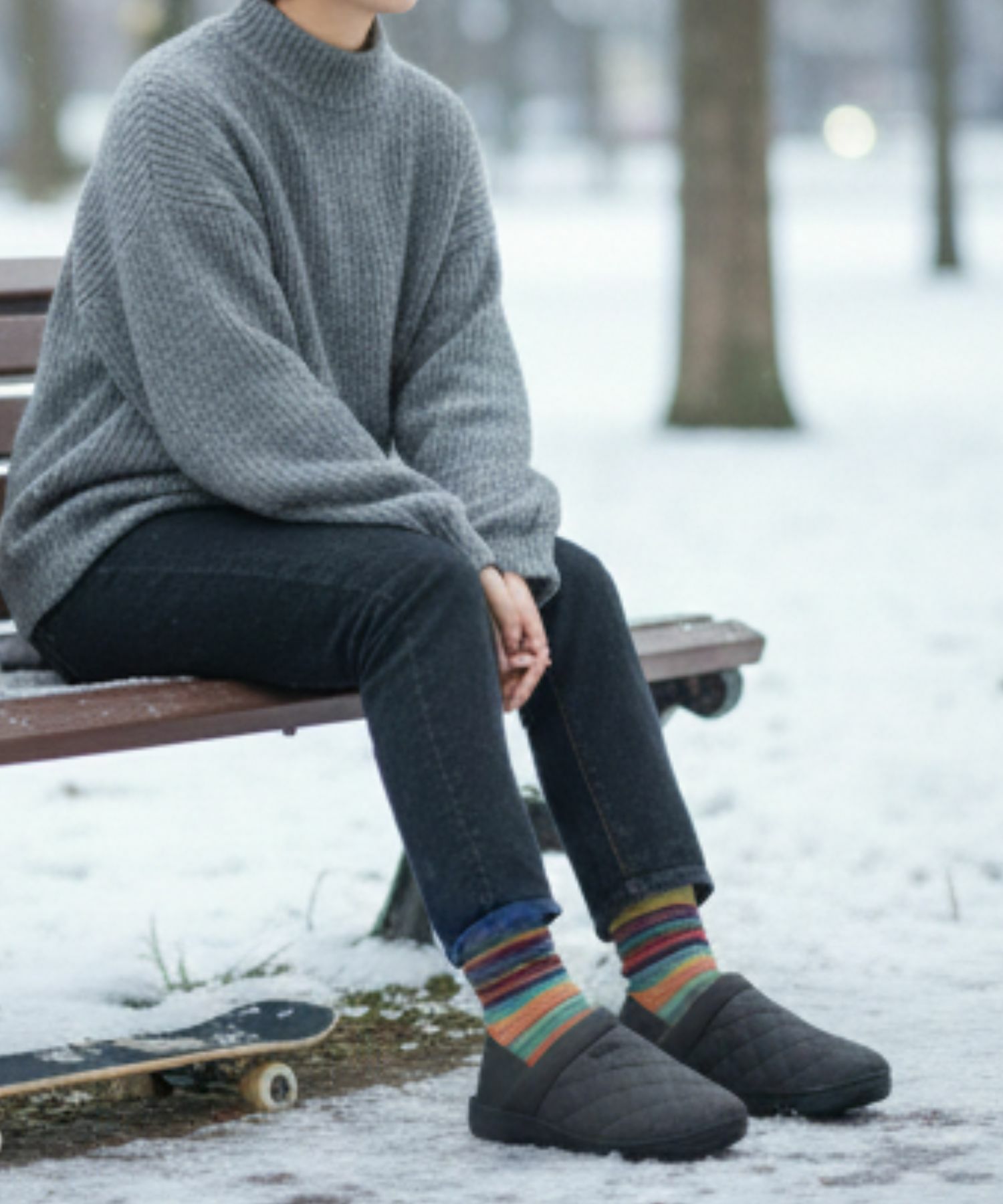 【MEI/メイ】キルトモックシューズ / 2WAY バブーシュ / ひょうたんキルト / 裏ボア / ユニセックス / キャンプ / ルームシューズ商品画像-20