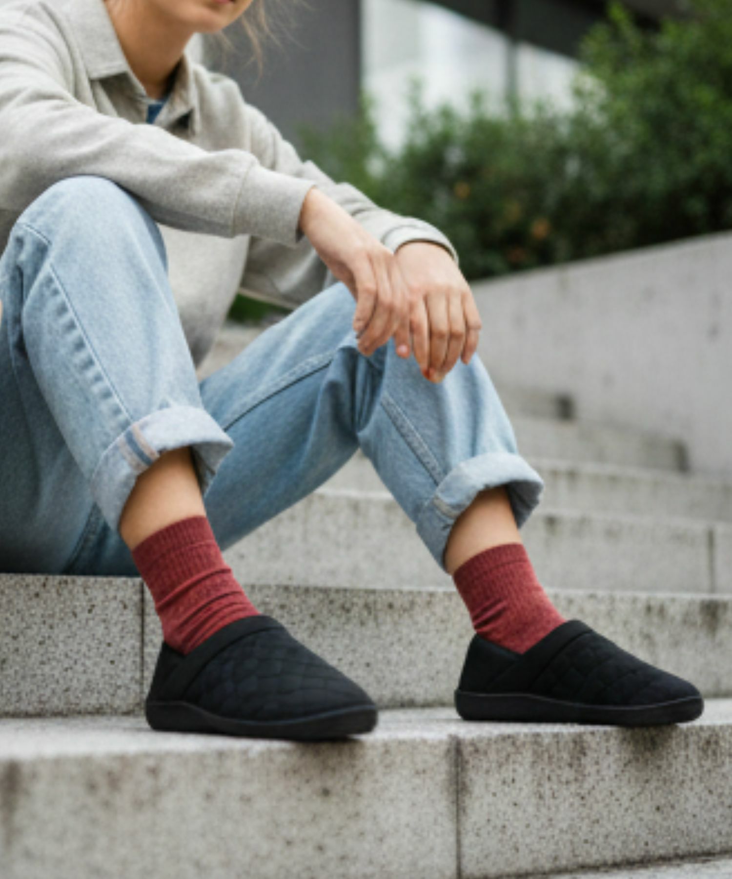 【MEI/メイ】キルトモックシューズ / 2WAY バブーシュ / ひょうたんキルト / 裏ボア / ユニセックス / キャンプ / ルームシューズ商品画像-24