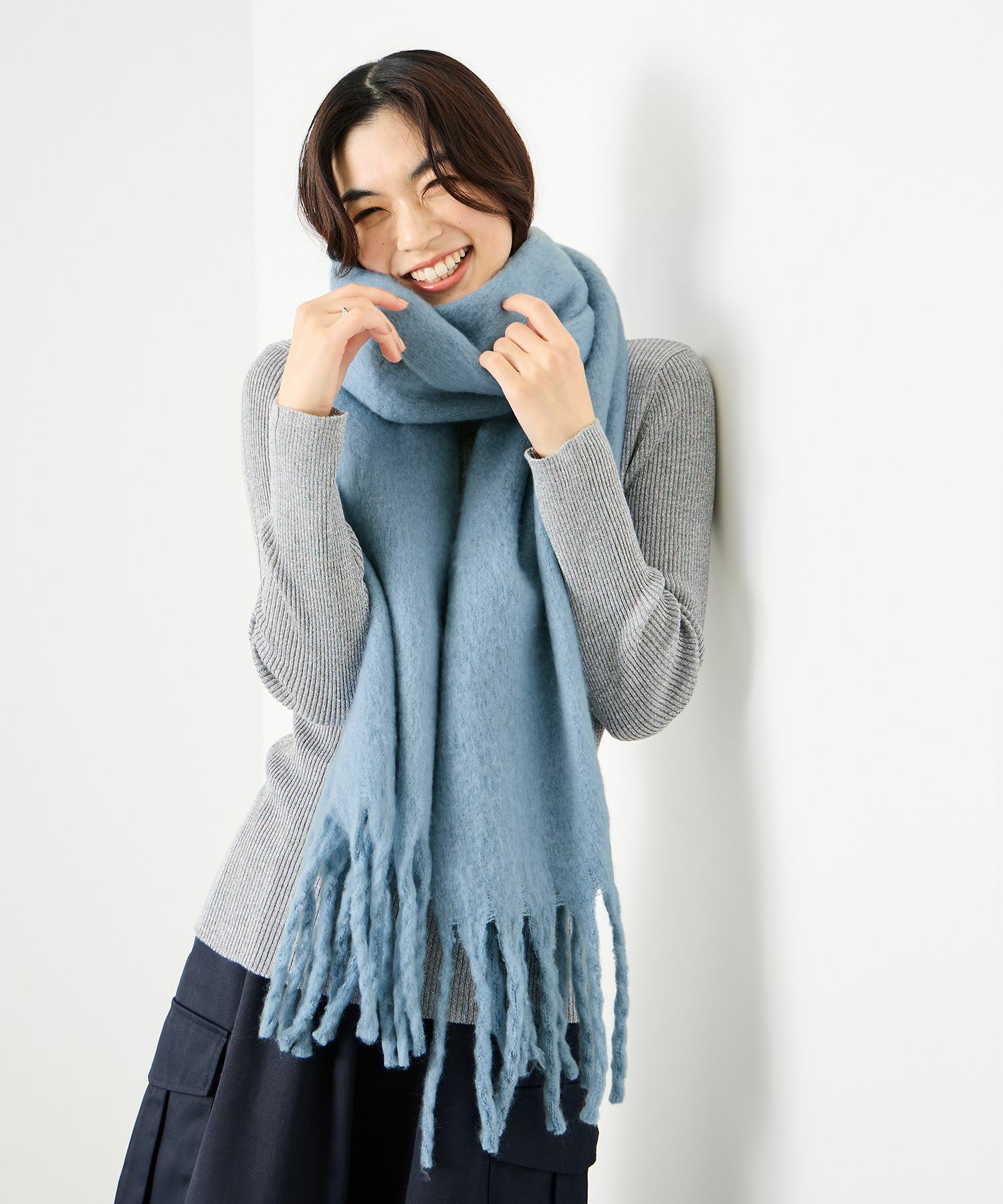 Idnes 無地ボリュームストール レディース商品画像-2