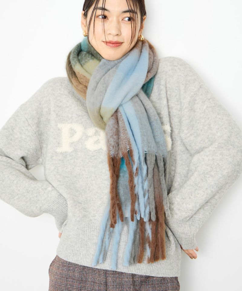 Idnes  マルチチェックボリュームストール レディース商品画像-5