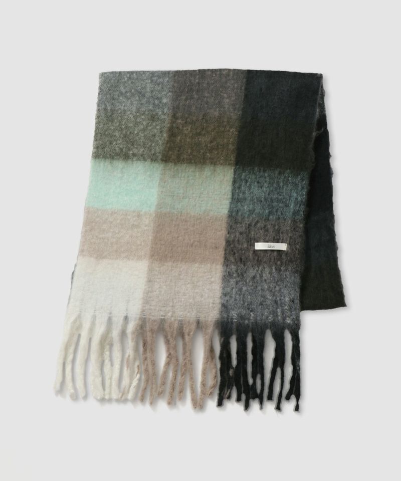 Idnes  マルチチェックボリュームストール レディース商品画像-7