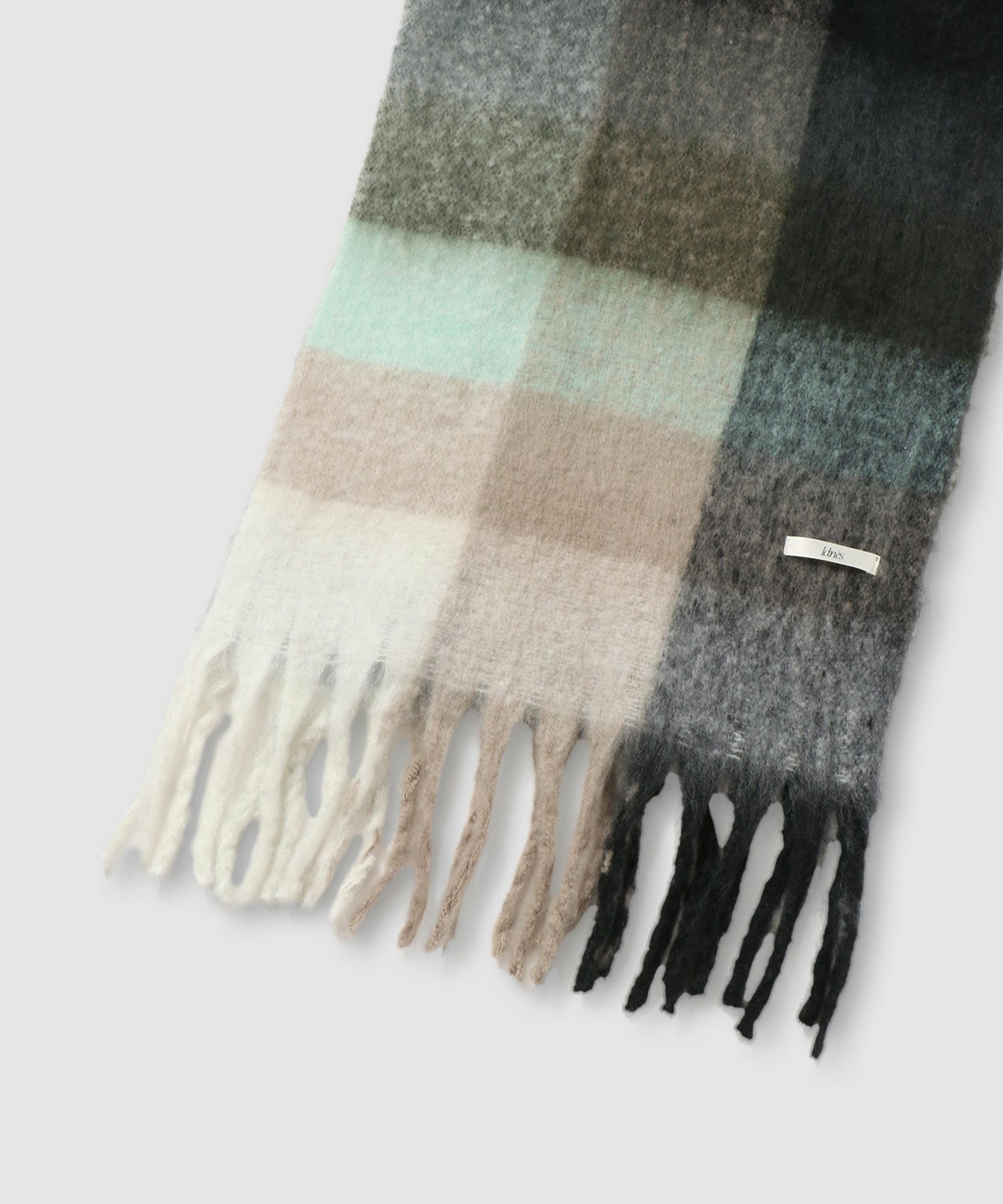 Idnes マルチチェックボリュームストール レディース