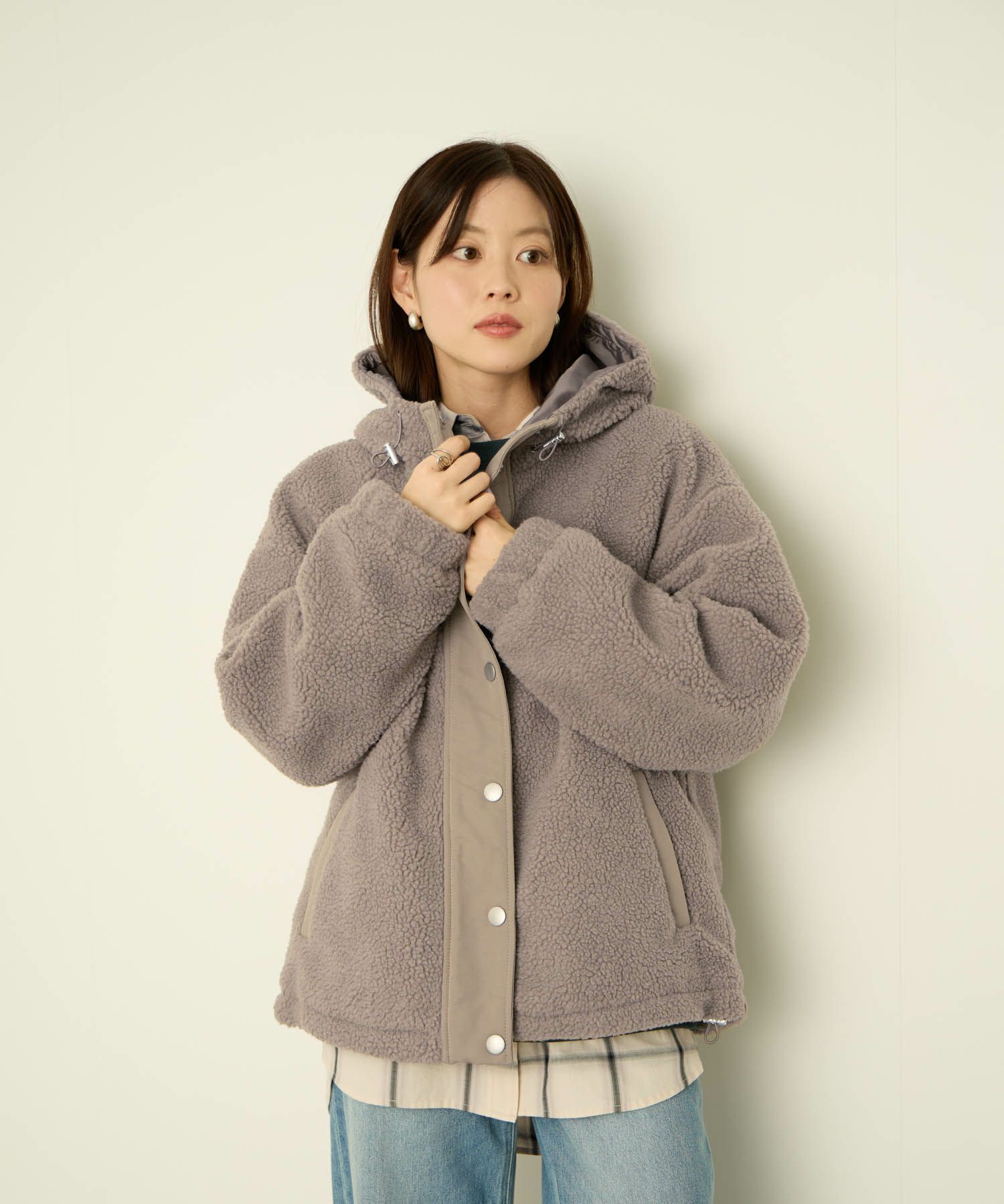 CONVERSE  ボアフードジャケット レディース商品画像-4